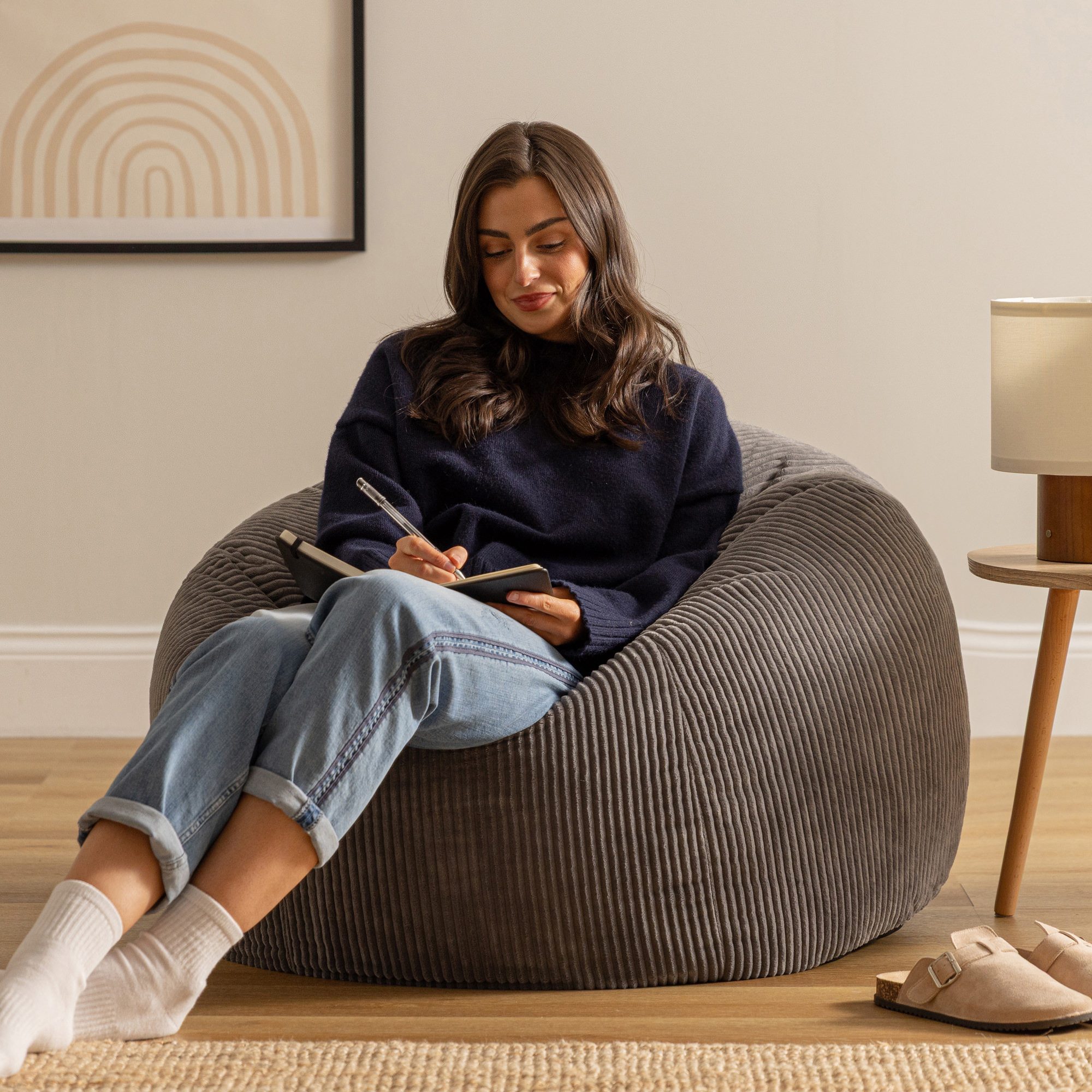 icon Sitzsack Sitzsack Erwachsene aus Cord flauschig „Kingston“, 85x50cm, M günstig online kaufen