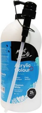 Mont Marte Acrylfarbe Signature Acrylfarbe - Titanweiß -2L Flasche, Brillante Lichtechte Farbe mit großer Deckkraft