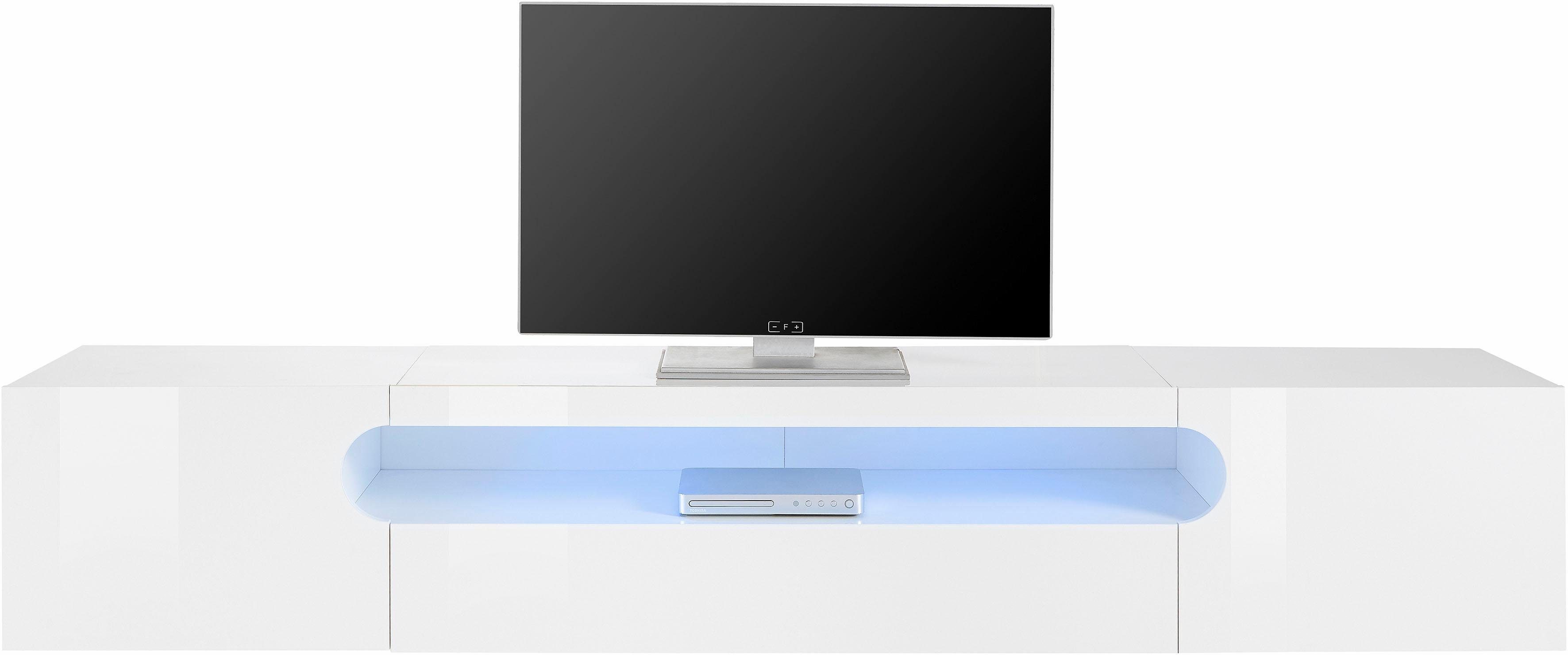 Home affaire Lowboard REAL TV-Möbel, 240 cm breit, 40/60 cm hoch, Hochglanz günstig online kaufen