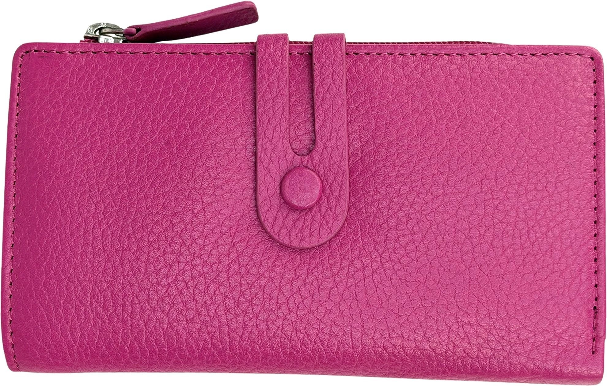 FLORENCE Geldbörse Florence Damen-Portemonnaie fuchsia pink (Portemonnaie, Portemonnaie), Damen Portemonnaie Echtes Leder Größe ca. 16cm, fuchsia, pink
