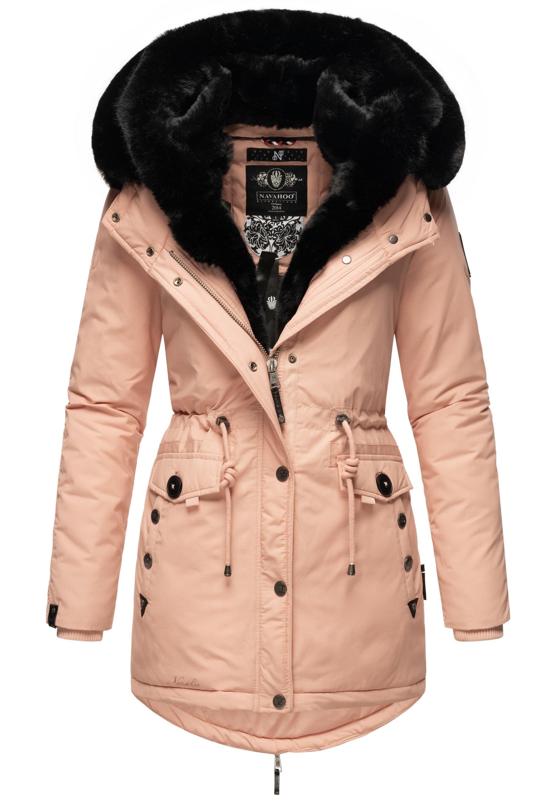 Navahoo Wintermantel Sweety Deluxe modischer Winterparka mit großer doppelter Kapuze