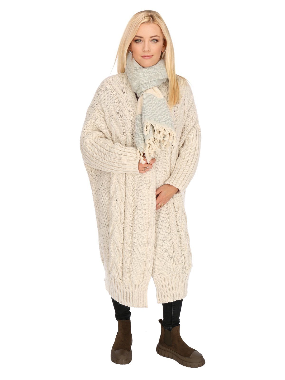 ZELLERFELD Schal XXL Schal Damen Baumwolle Halstuch Deckenschal Poncho 180x100cm