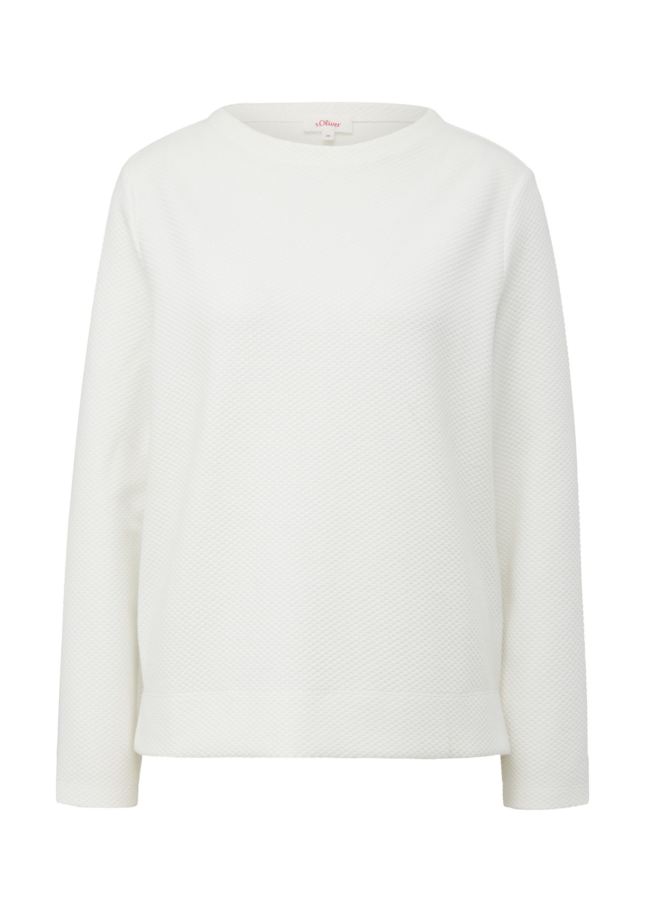s.Oliver Sweatshirt Sweatshirt Jacquard-Pullover aus Viskosemix günstig online kaufen