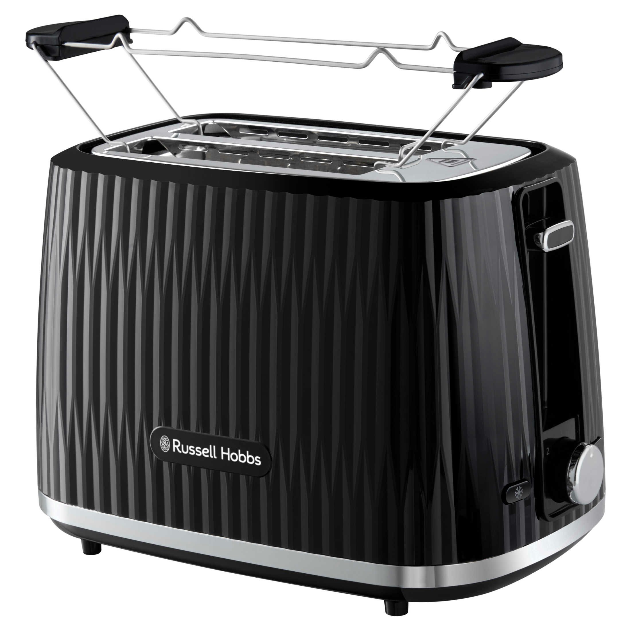 Toaster RUSSELL HOBBS Eden 27371-56 Auftauen Aufwärmen Brötchenaufsatz Schwarz