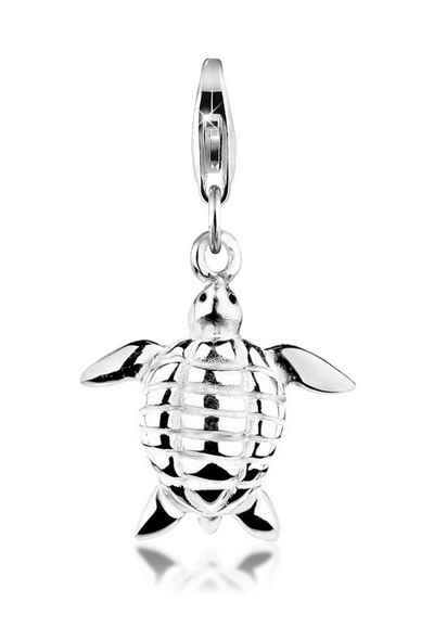 Nenalina Charm-Einhänger »Anhänger Schildkröte Tier Urlaub 925 Silber«, Schildkröte