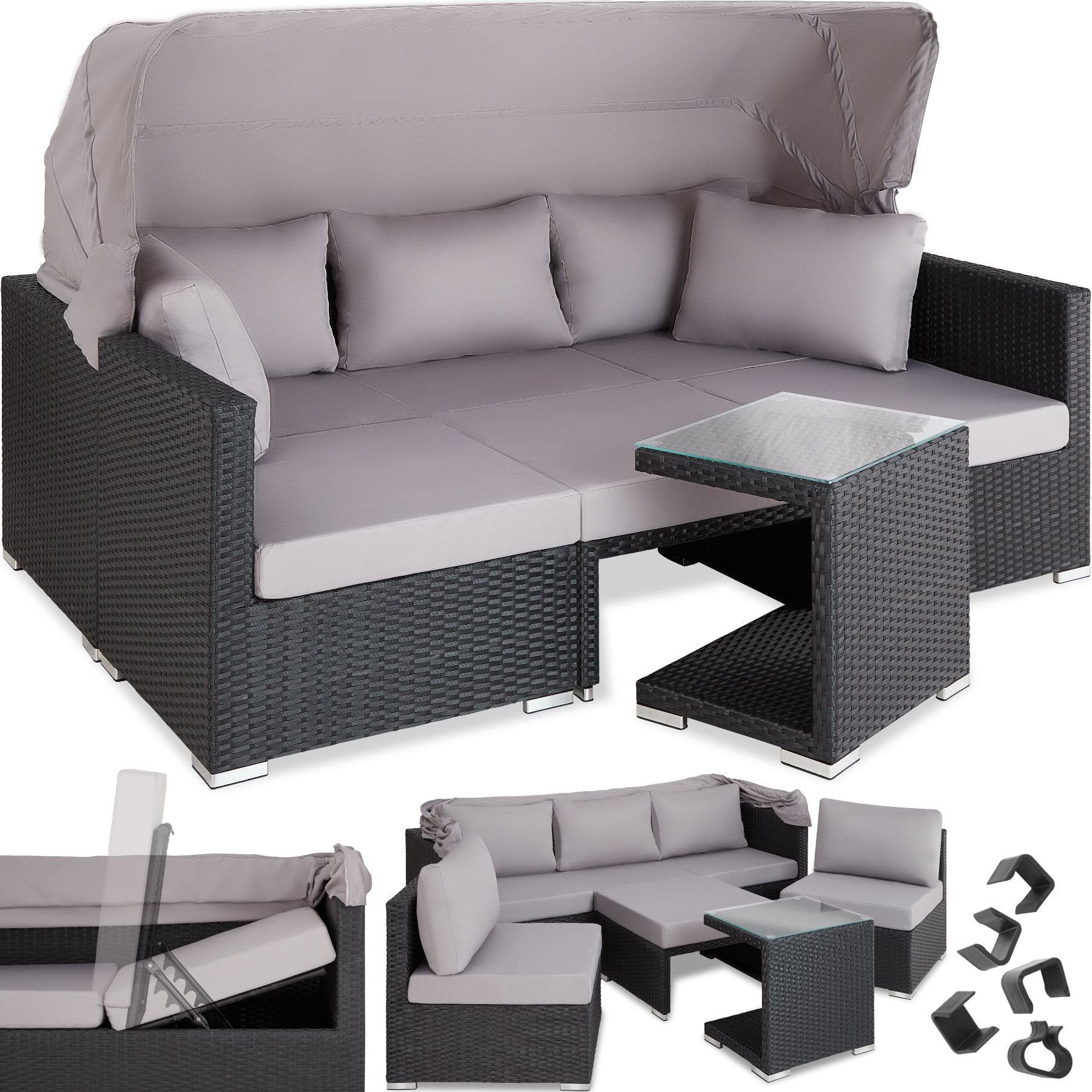 tectake Loungeset San Marino, (Set, 7-tlg)