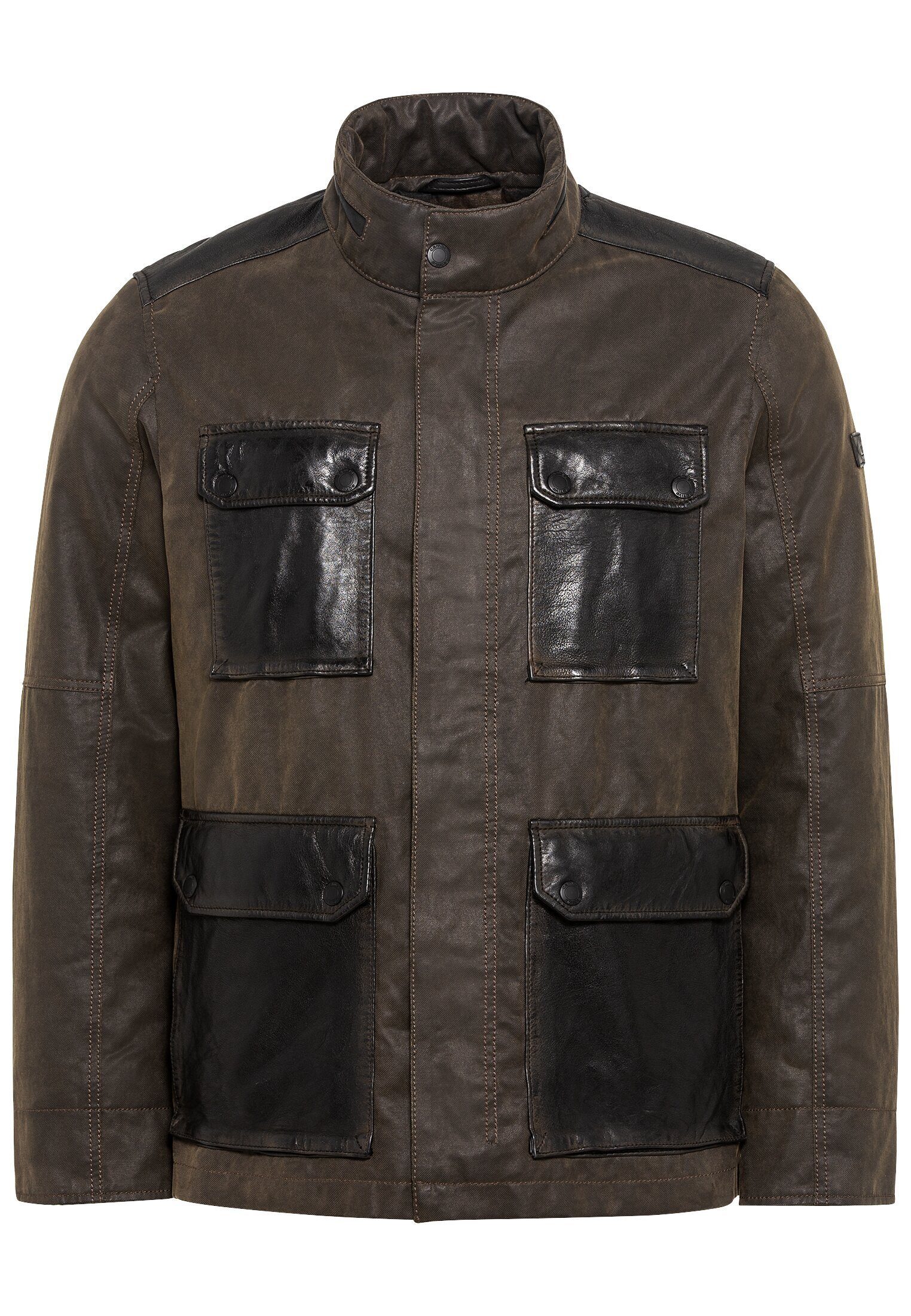 camel active Winterjacke mit Materialkontrast Langarm