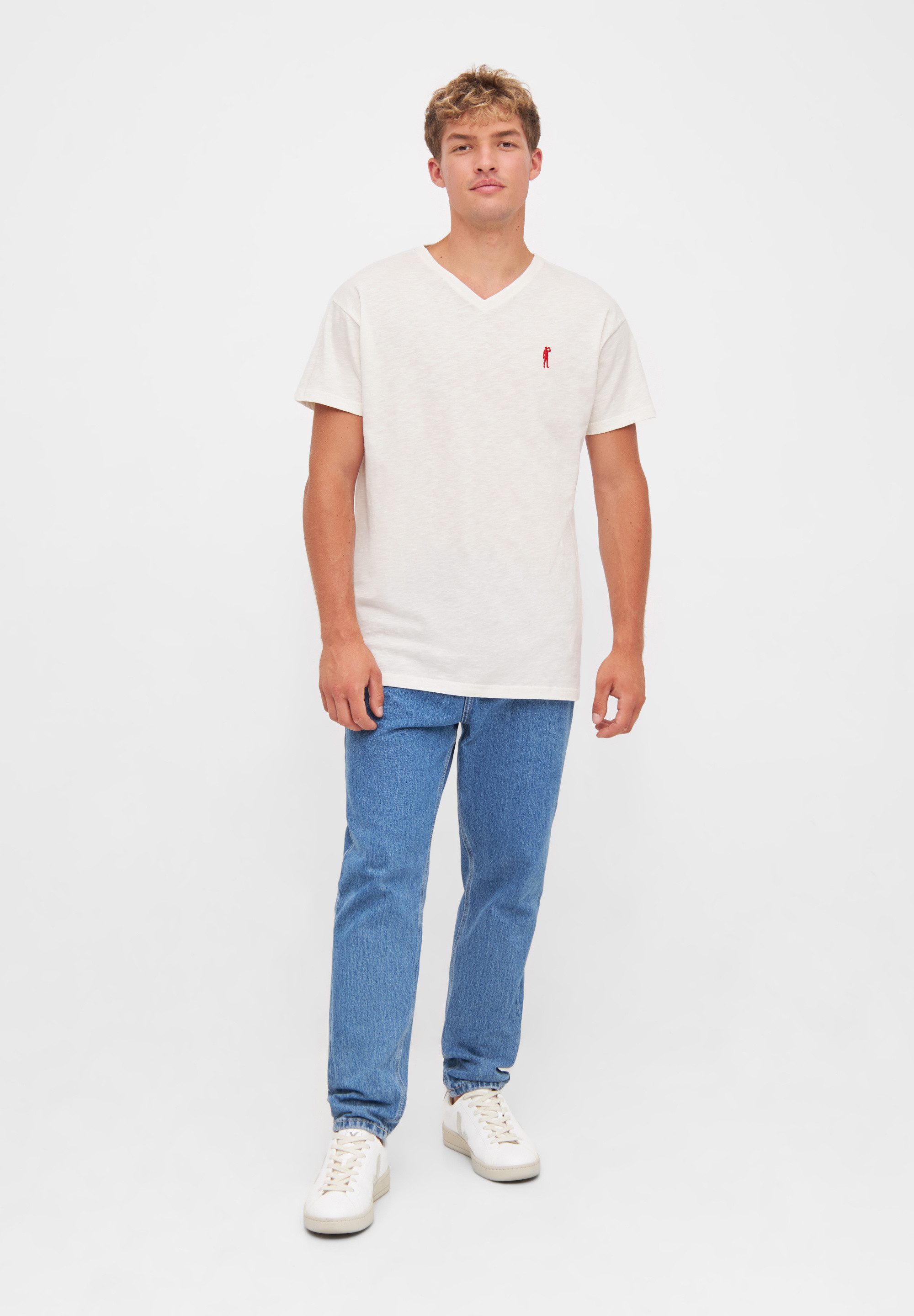 Derbe Print-Shirt Basic Kippes Made in Portugal, Flamé Qualität