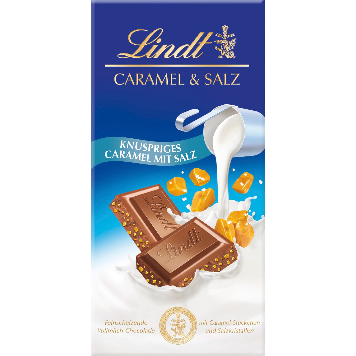 LINDT Schokolade 100g Caramel & Salz Tafel Vollmilch Schokolade Geschenk Vorrat, 1 x 100 g, 1 St.
