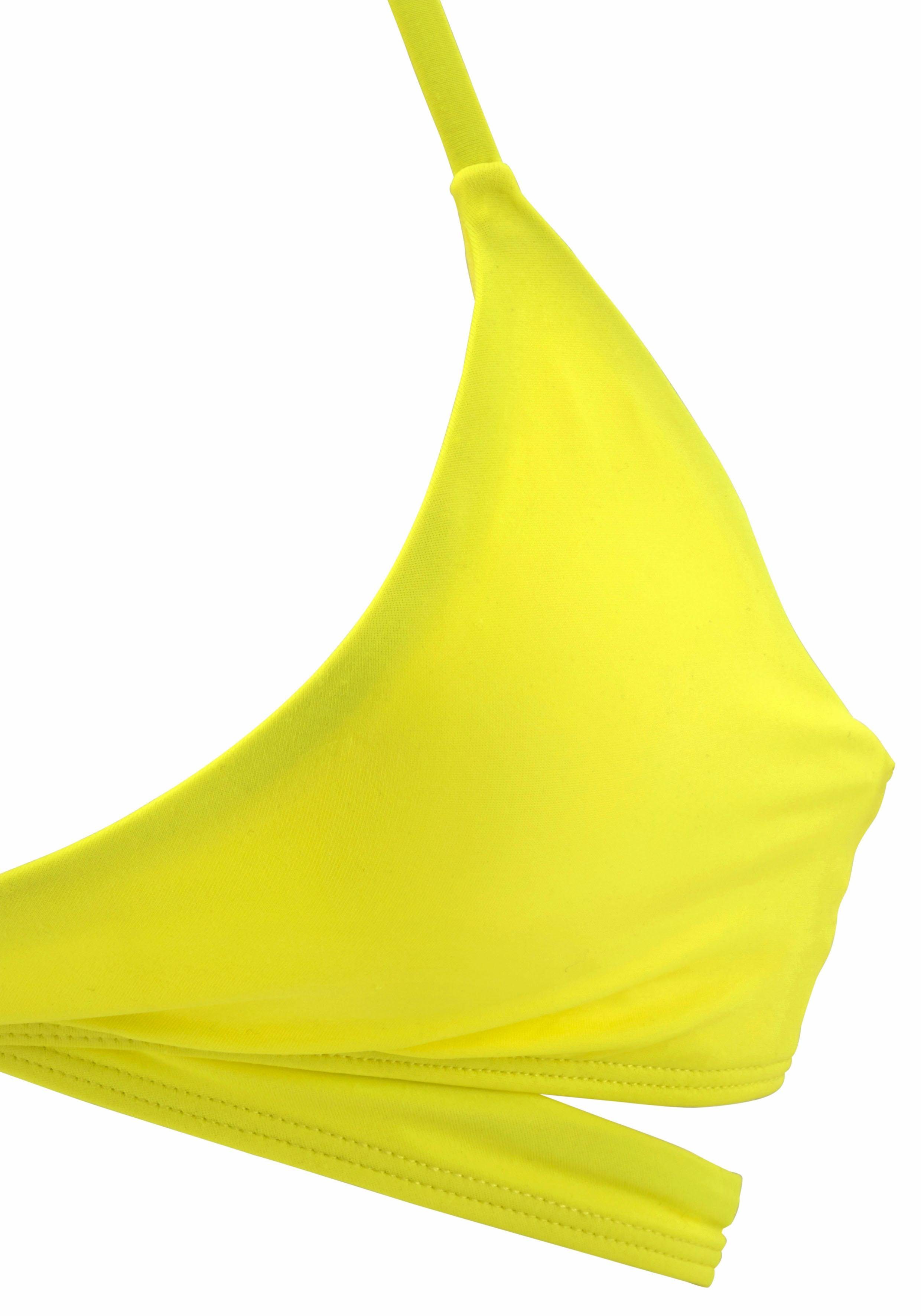 gelb Bench. in Wickeloptik Triangel-Bikini