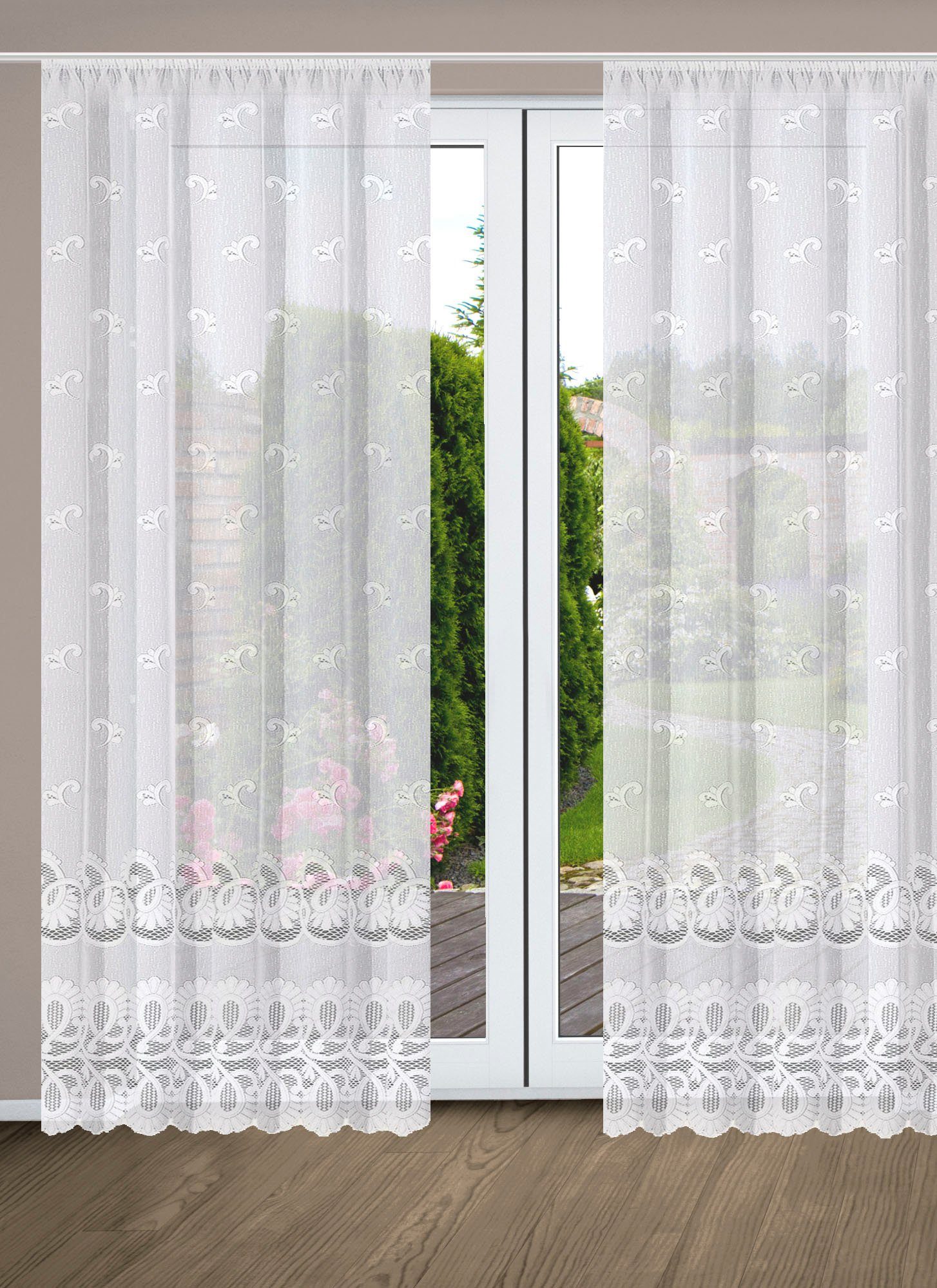 HOME WOHNIDEEN Vorhang LEONORA (1 St), Faltenband, transparent, Wirkware, F günstig online kaufen