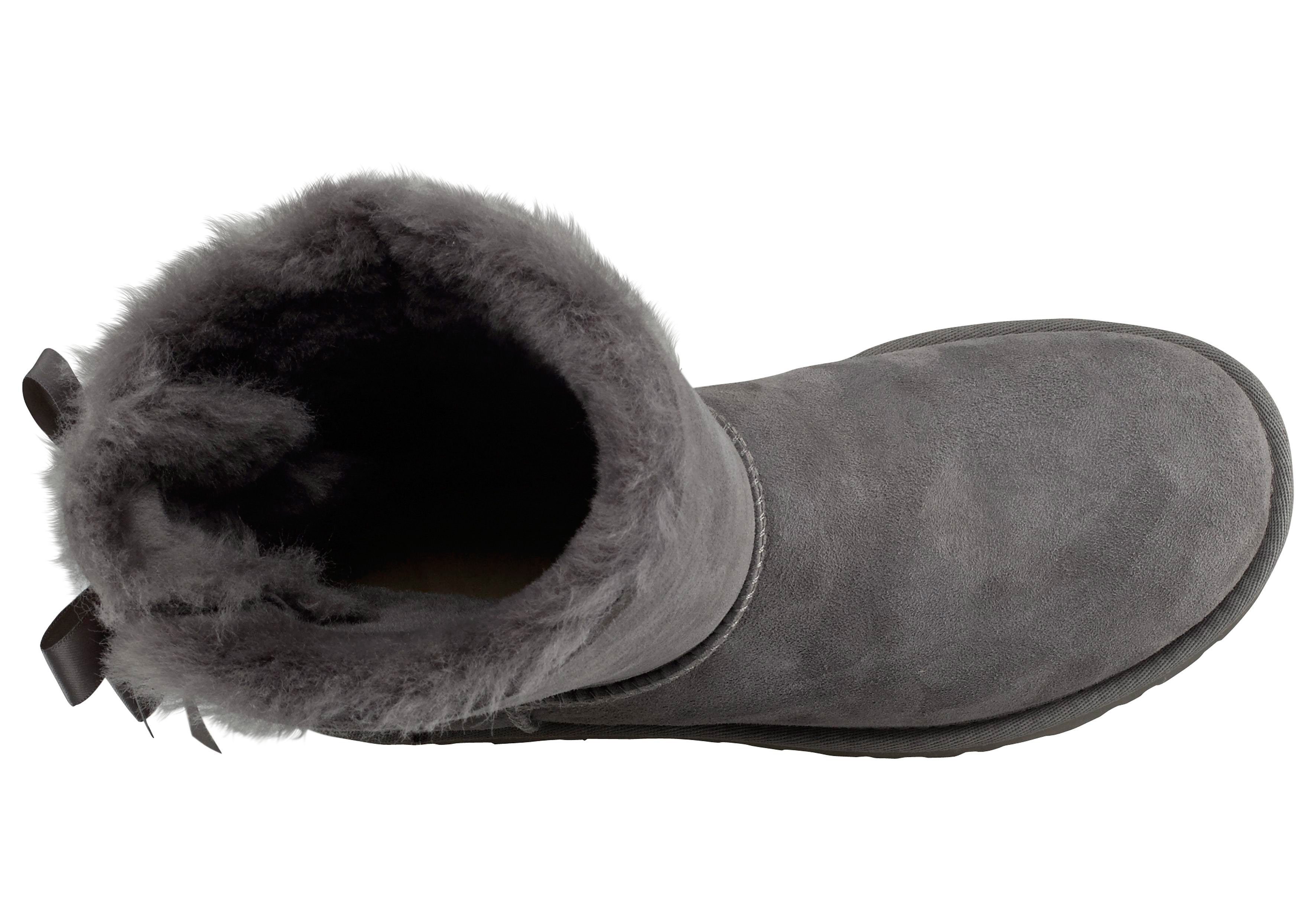 Bow hinten Schaft 2 mit Satinschleifen UGG grey am Schlupfboots Bailey