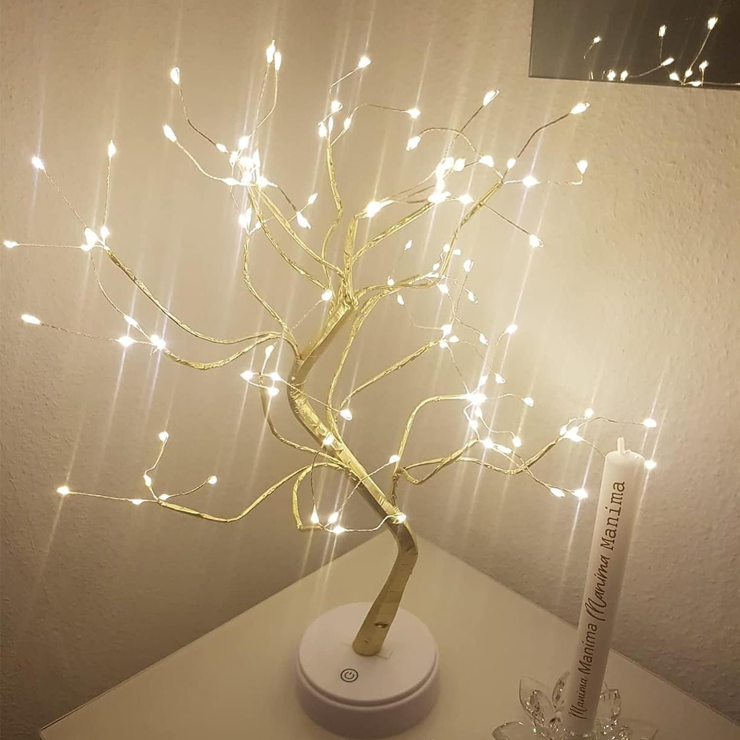 Warmweiß 108 Belichtet USB Lampenperlen Baum Baum Lichter Haiaveng Leuchtzweig LED Deko Baumbeleuchtung Kleine Dekobaum Innen Licht, Bonsai