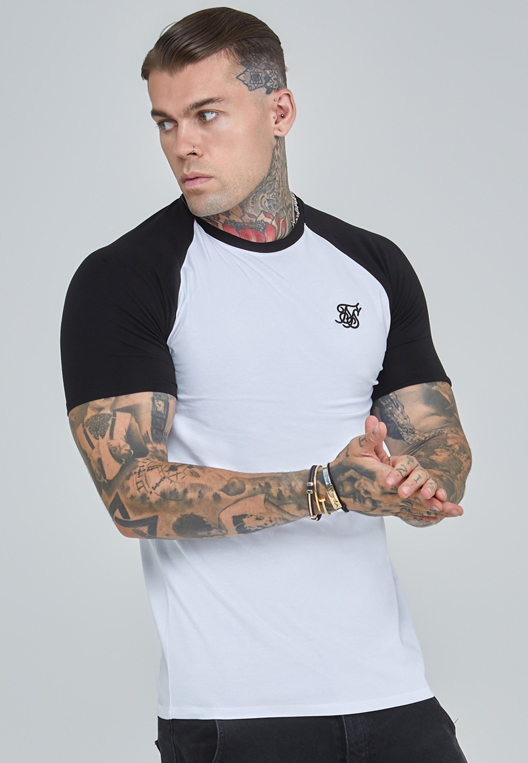 Siksilk T-Shirt SikSilk Herren-Raglan-T-Shirt