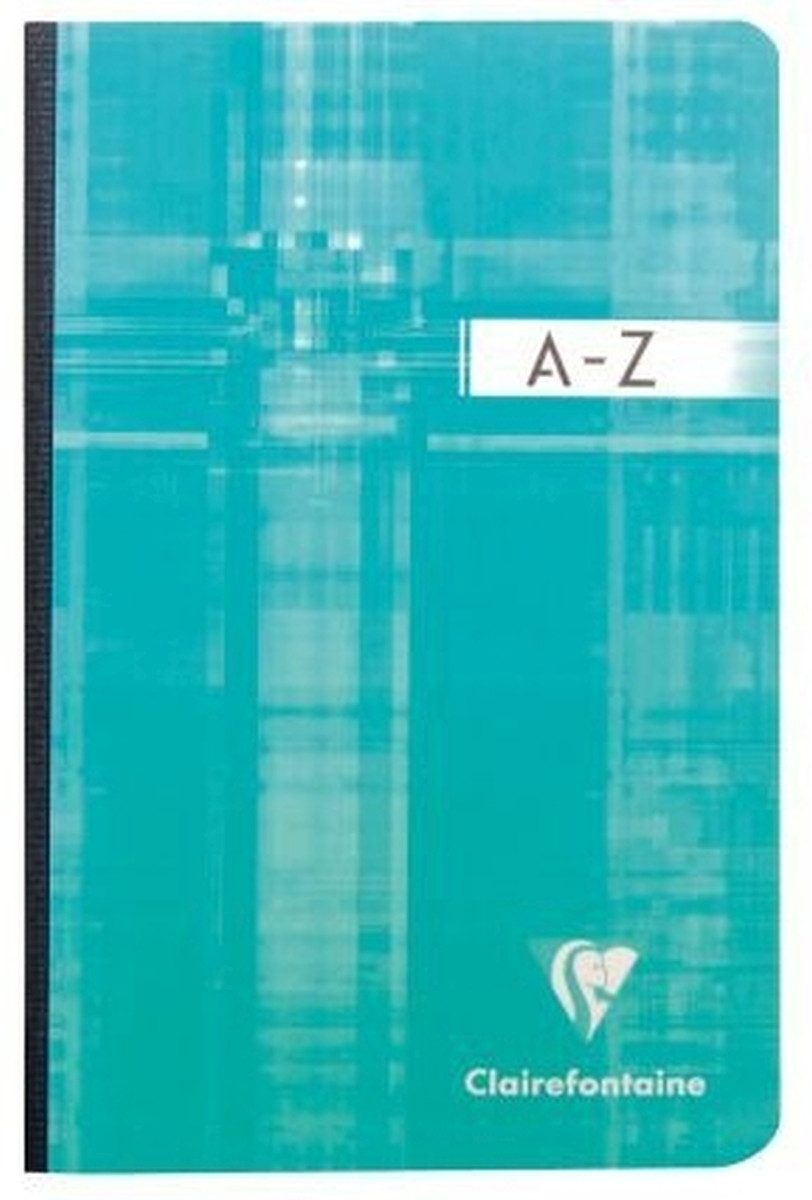 CLAIREFONTAINE Notizbuch Registerbuch 17x22cm 96 Blatt kariert weicher Deckel A-Z farbig sortie