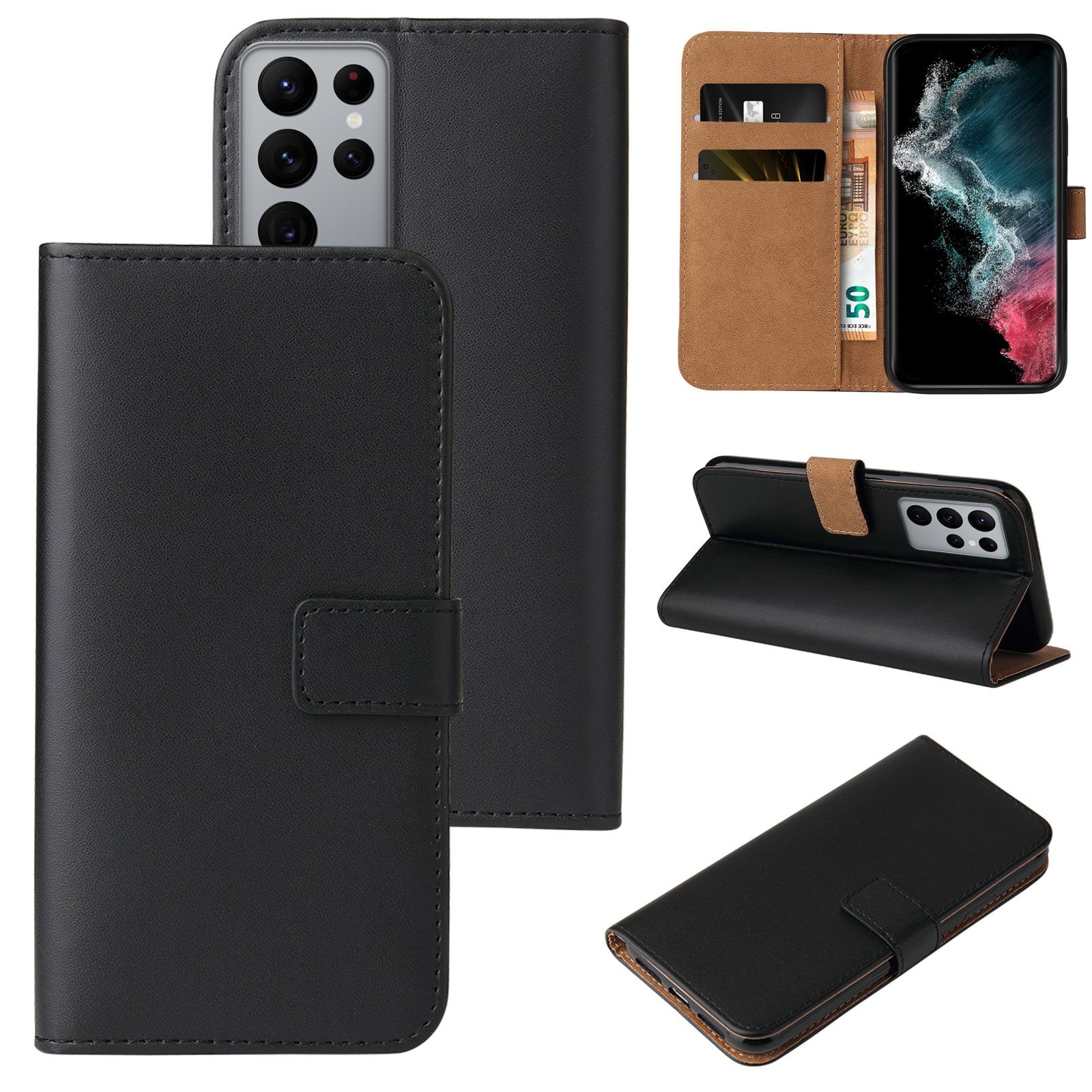 Tec-Expert Handyhülle Klapp Hülle für Samsung Galaxy S22 Ultra 6.8 Zoll, 6.8, Flip Case für Samsung Galaxy S22 Ultra