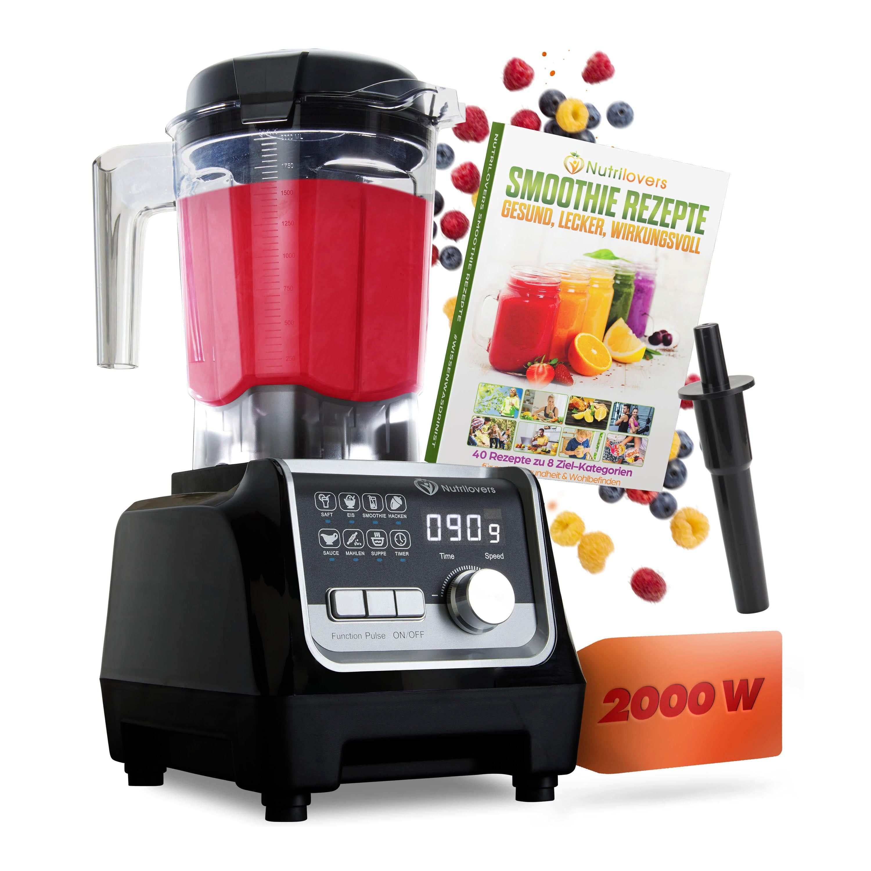 Nutrilovers Standmixer Profi Standmixer - Hochleistungsmixer 2000W - Smoothie Maker - 2L, 2000 W