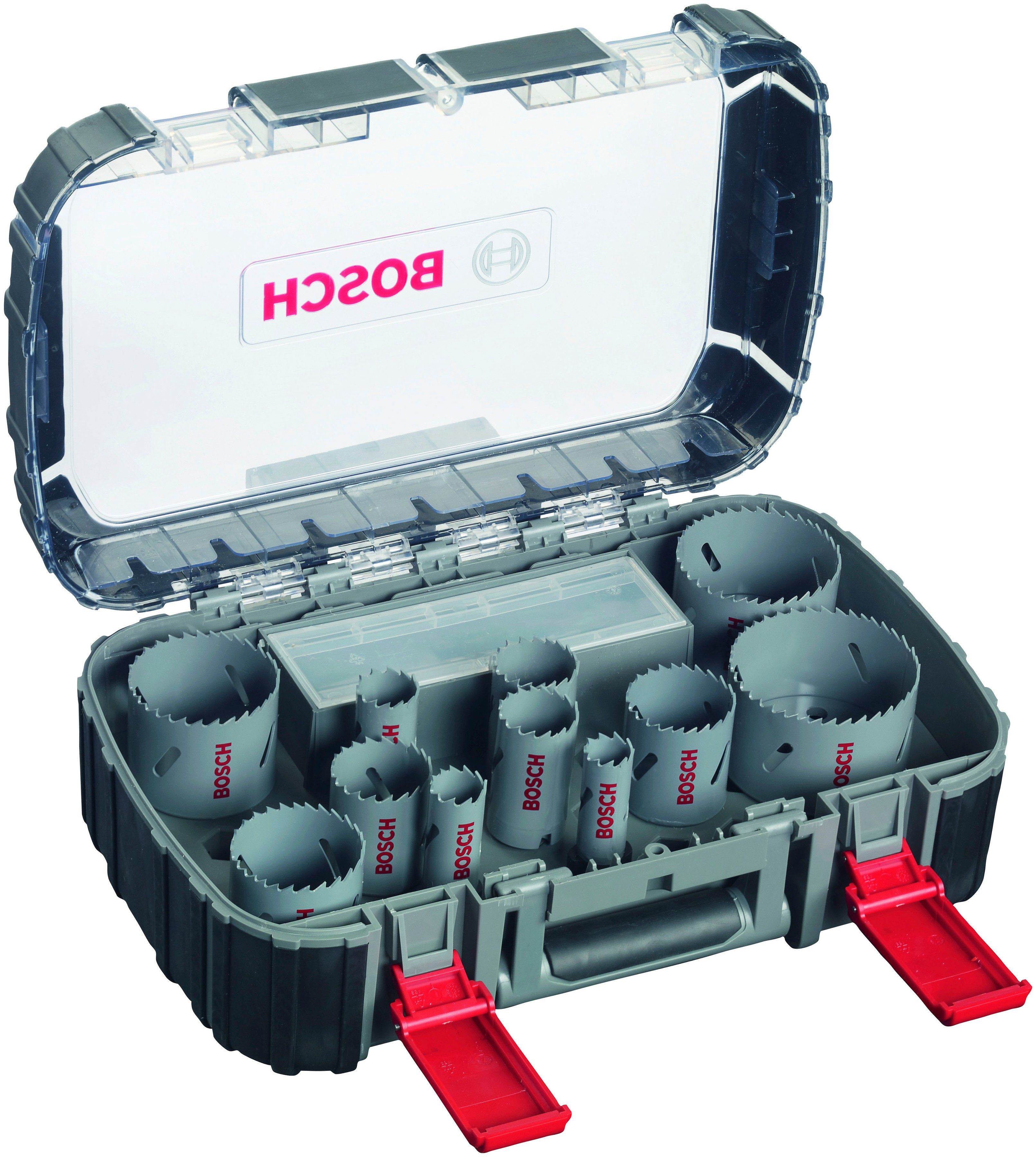 Bosch Professional Werkzeugset HSS Universal, 17-teiliges Lochsägen-Set, 20–68/74 mm Bi-Metall