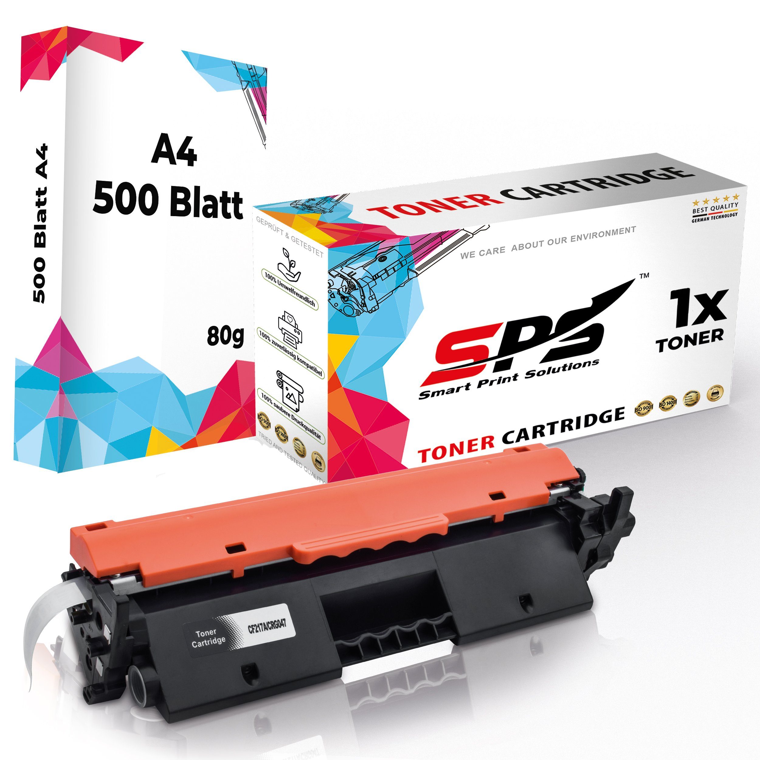 SPS Tonerkartusche Kompatibel für HP Laserjet Pro MFP M130A 17A CF217, (1er Pack + A4 Papier, 1x Schwarz Toner)