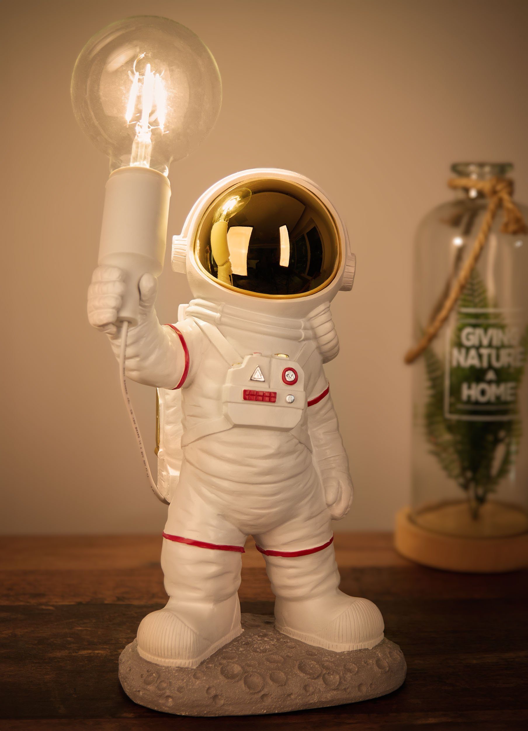 BRUBAKER Nachttischlampe Astronauten Tischlampe - 40 cm Weltraum Nachttisch günstig online kaufen