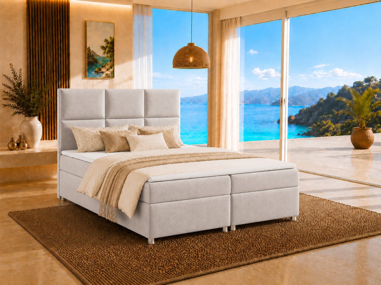 Best for Home Boxspringbett Boxspringbett Trinity K-13 mit Stauraum & 7-Zonen Komfort – modern (Bonell-Matratze, gepolstertes Kopfteil, Doppelbett versch. Größen, 140x200 160x200 180x200 200x200 cm), Handwerksqualität, TOP Preis-Leistungs-Verhältnis