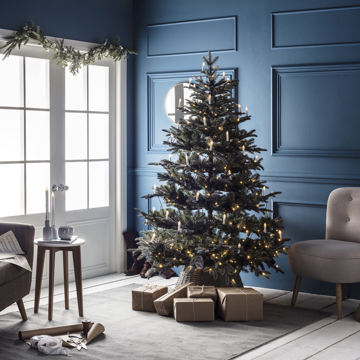 Lights4fun LED-Christbaumkerzen 50er LED Weihnachtsbaumkerzen Lichterkette