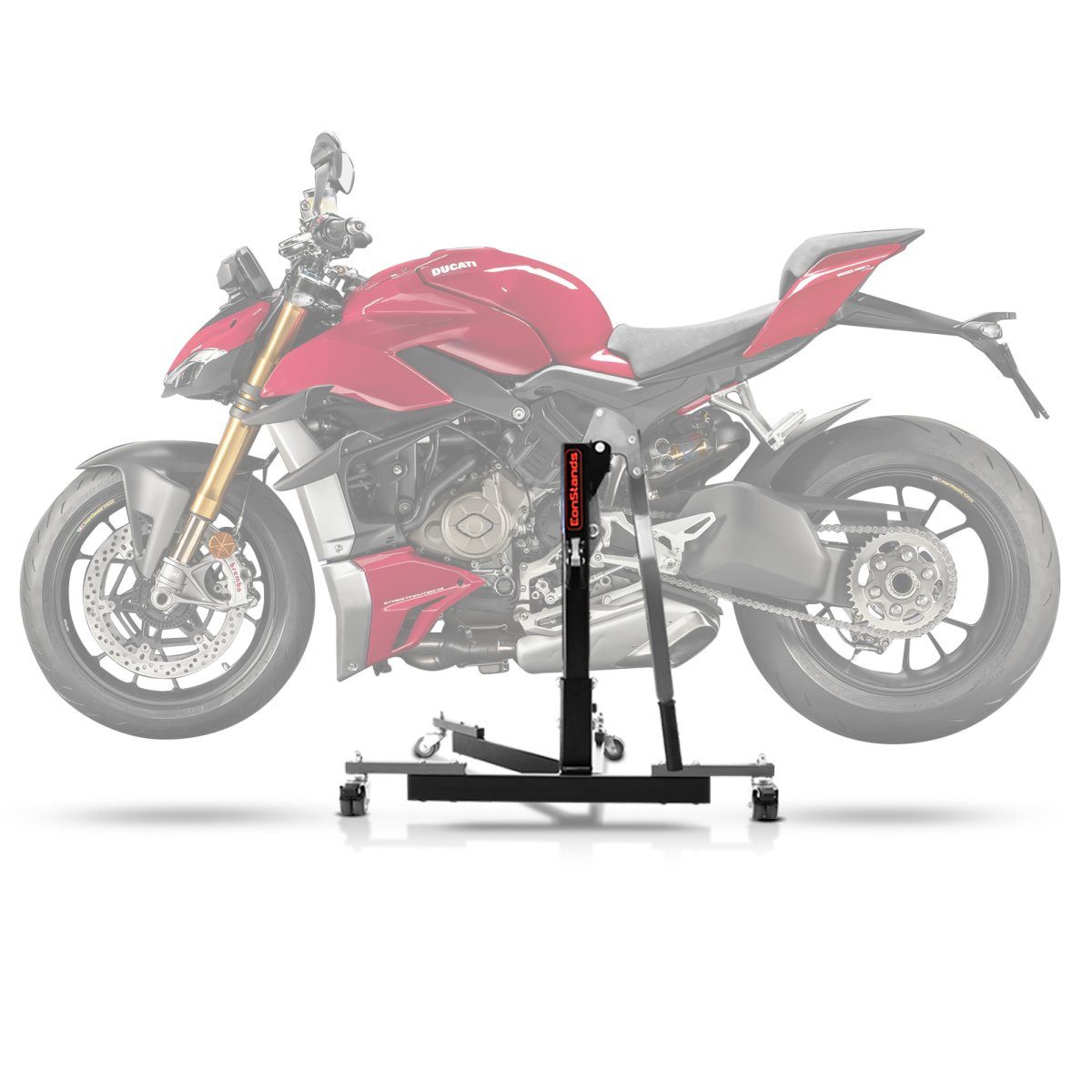 ConStands Motorradheber CS Power Evo-Zentralständer für Ducati Streetfighter V4 / S 20-24 Grau
