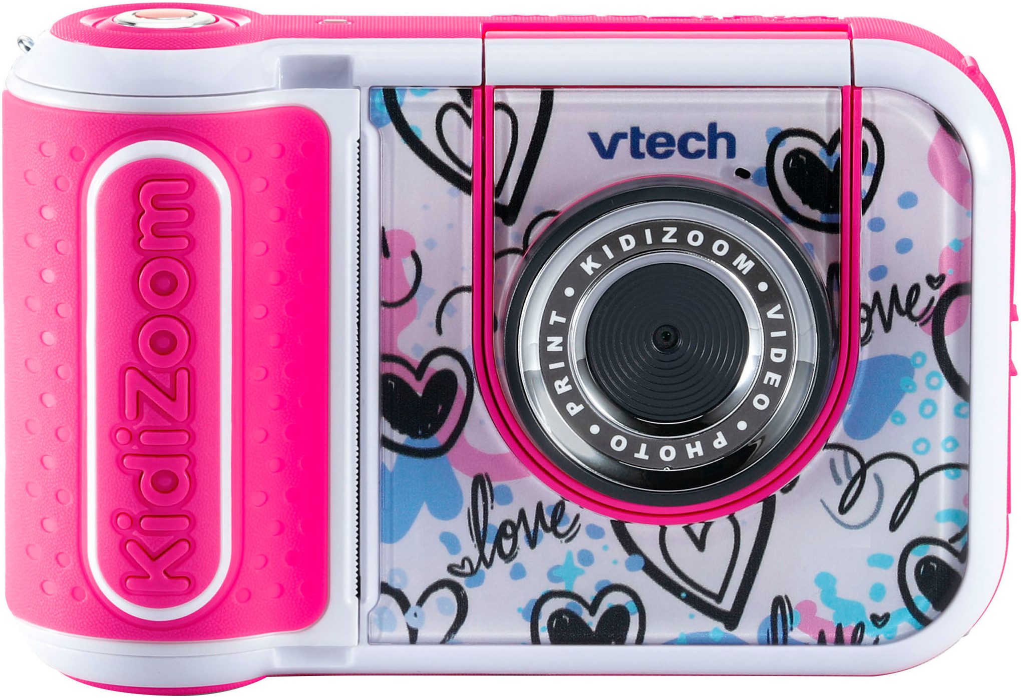 Vtech® KidiZoom Print Cam + Scrapbook Bundle Kinderkamera (5 MP, mit eingebautem Thermodrucker, inkl, Thermopapier, Scrapbook + Stift)