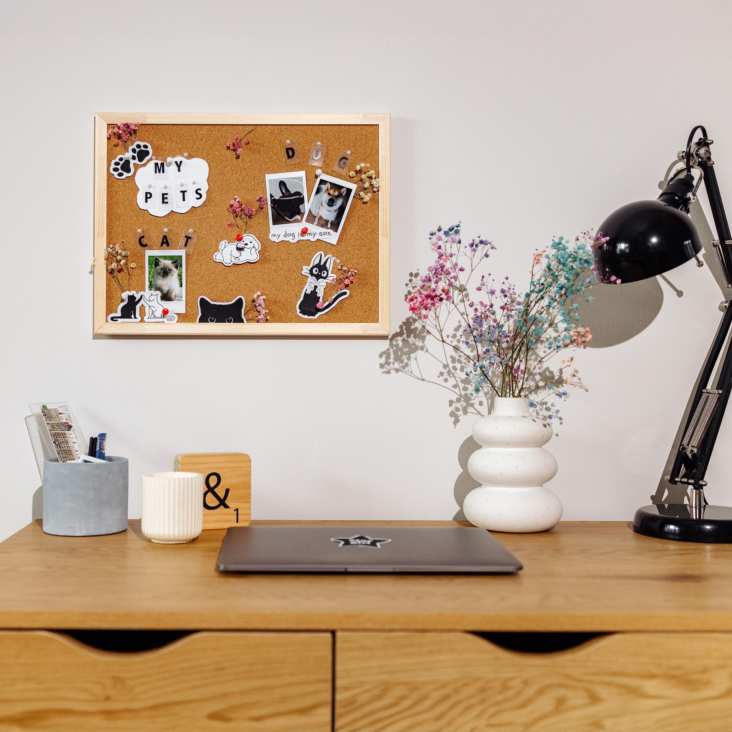 Creative Home Pinnwand Pinnwand Kork mit 5 Pinwandnadeln – Bild 2 von 5