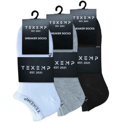 TEXEMP Sneakersocken 15 Paar Snekaer Socken Herren & Damen Baumwolle Sport Freizeit Kurz (Packung, 15-Paar) Langlebig & Robust