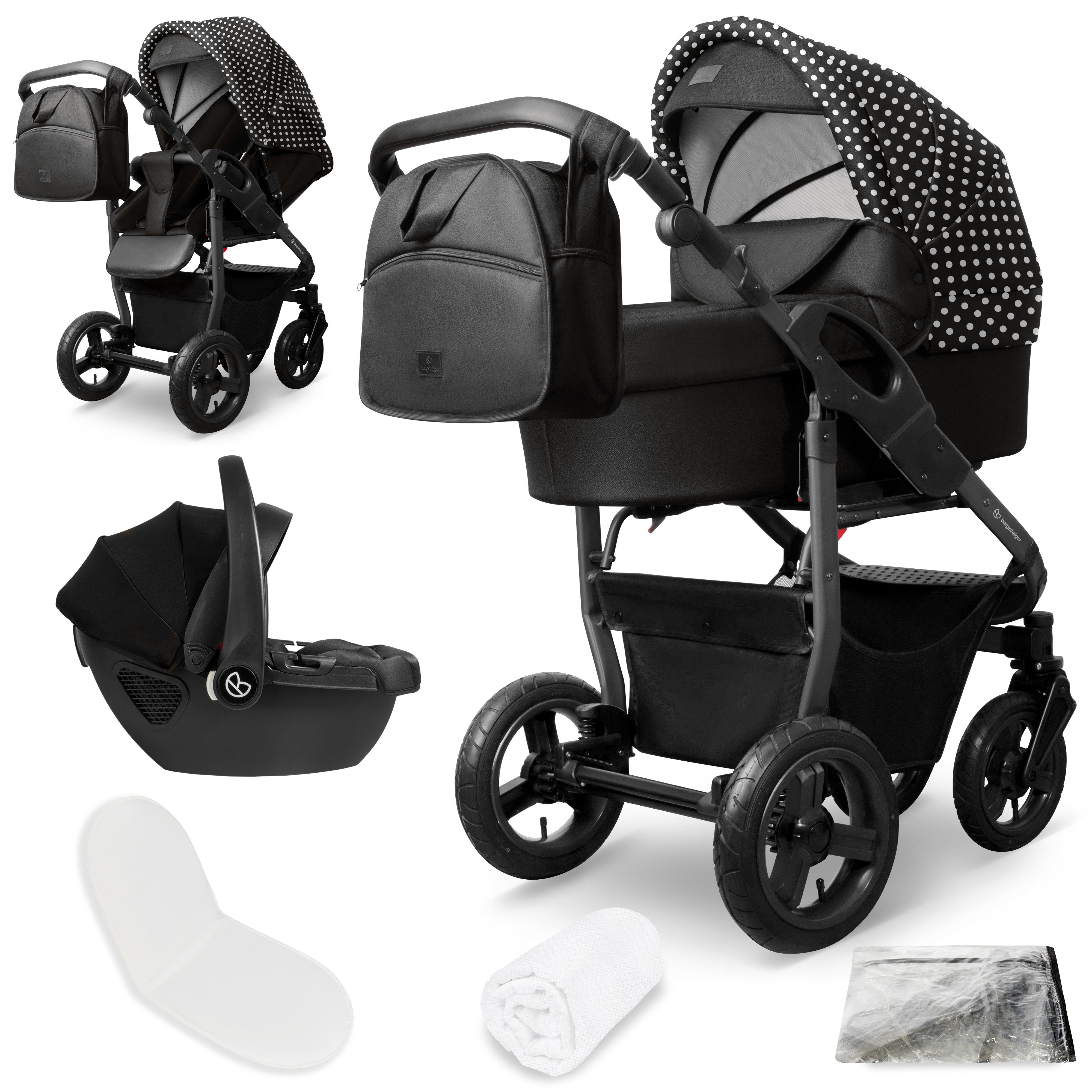 Kombi-Kinderwagen Babywagen Capri 3in1, Kombikinderwagen Komplettset