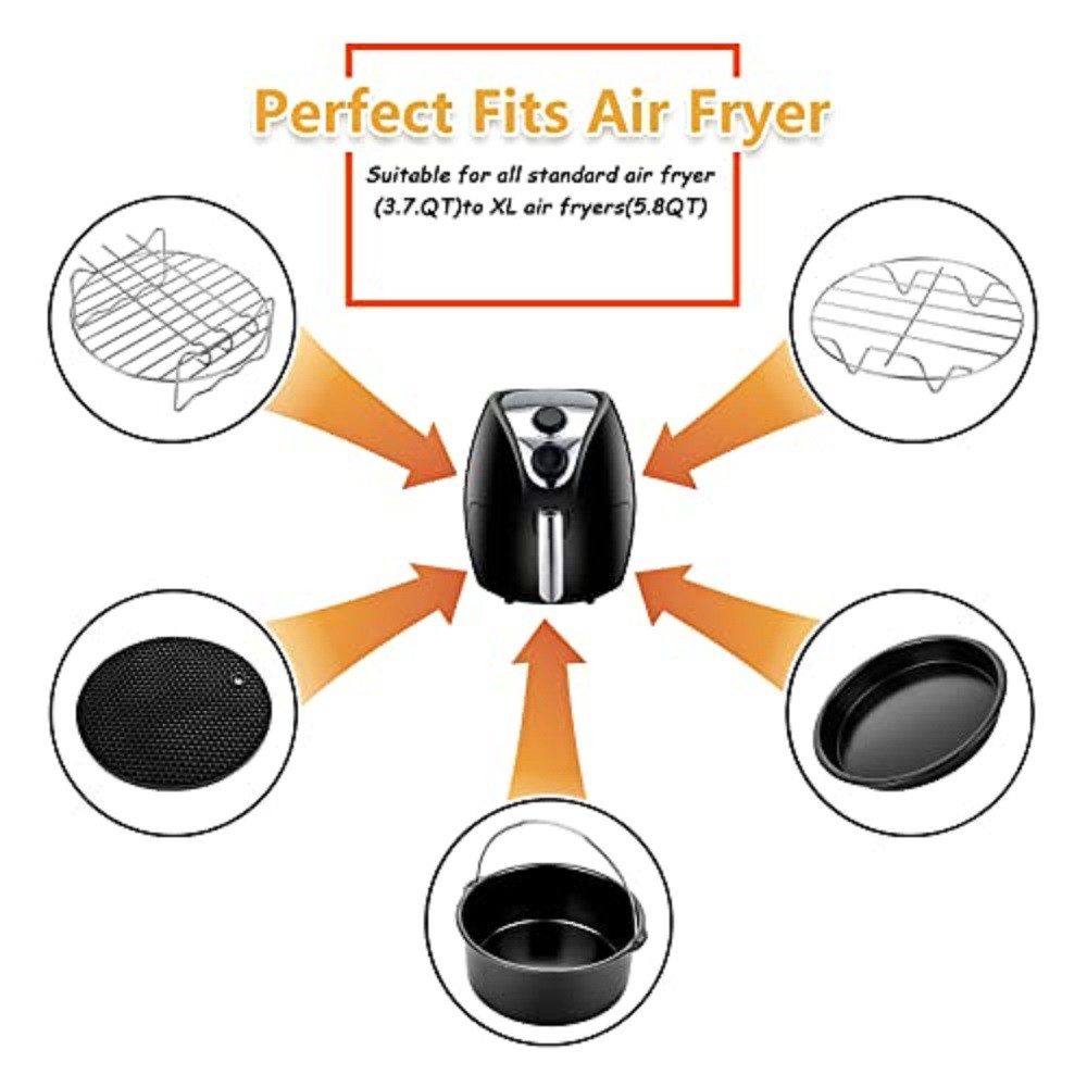 Youyijia Küchenmaschinen Zubehör-Set 7in Zubehör Heißluftfritteuse Universal Friteusen Zubehörset