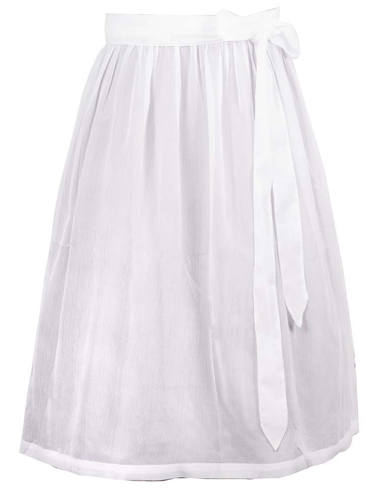 Goldschmidt Trachten Dirndlschürze Dirndlschürze Marie Chiffon 80cm Länge weiß