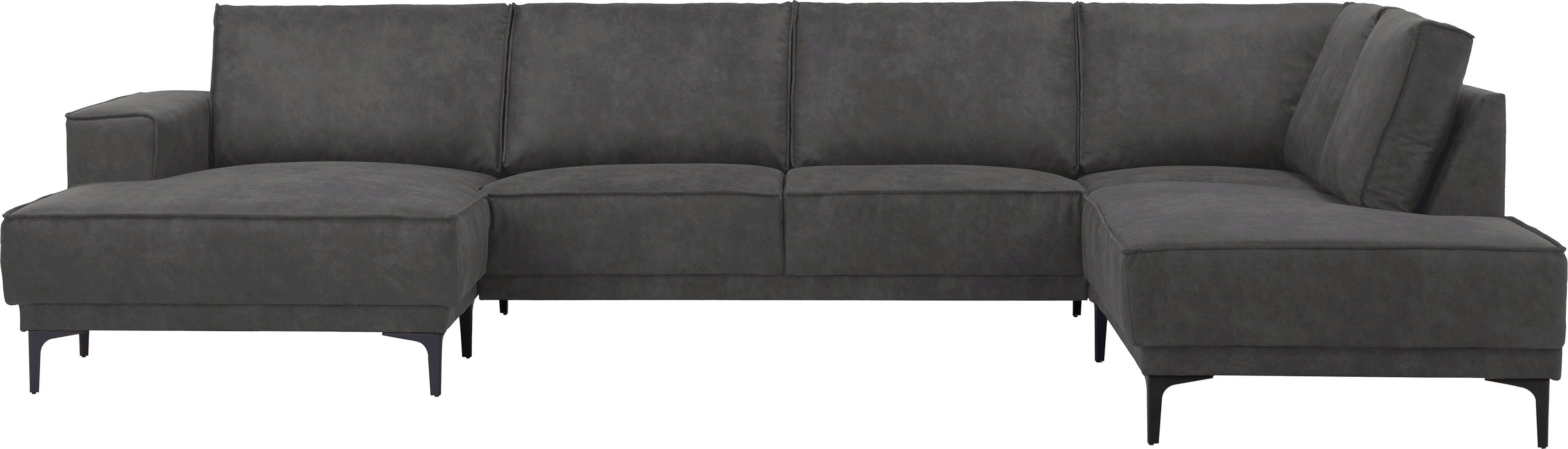 Places of Style Wohnlandschaft "XXL Sofa Oland, Struktur, Flachgewebe, Luxu günstig online kaufen