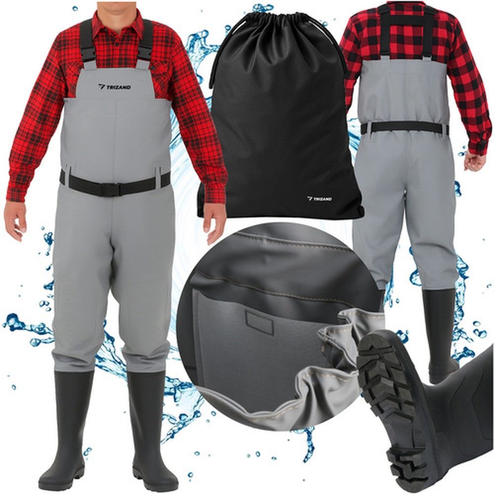 Trizand Wathose Angel-Wathose 45 (Spar-Set, 1-tlg., Schultergurte) elastische Bänder, verstellbare Gurte und ergonomischer Schnitt