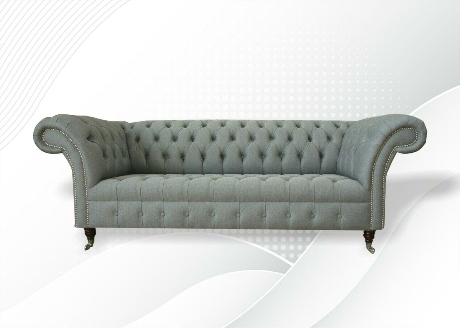 JVmoebel Sofa Luxus grauer Chesterfield Dreisitzer Neu Polstercouch, Made in Europe