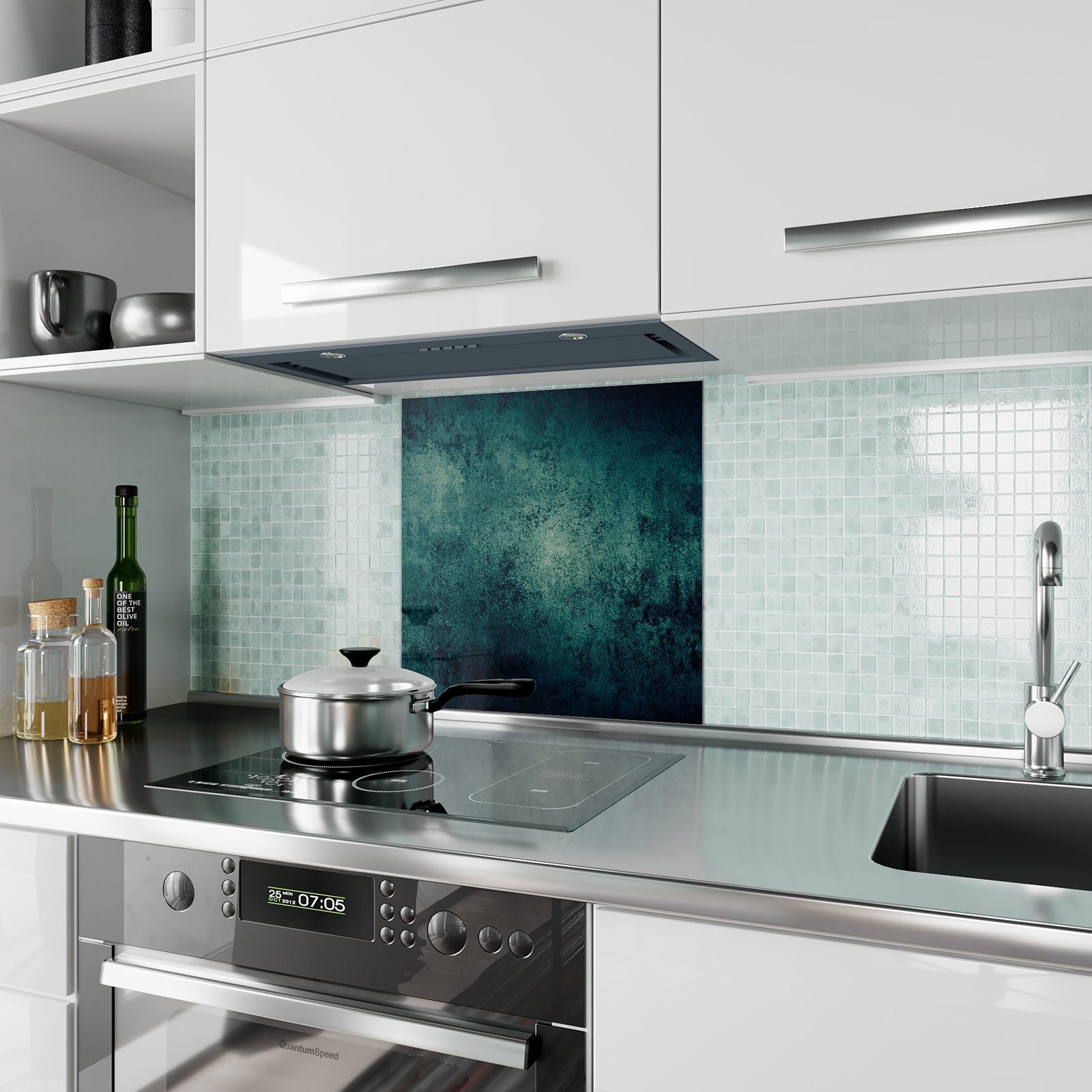 Primedeco Küchenrückwand Küchenrückwand Spritzschutz Dunkle Motiv Glas mit Wand