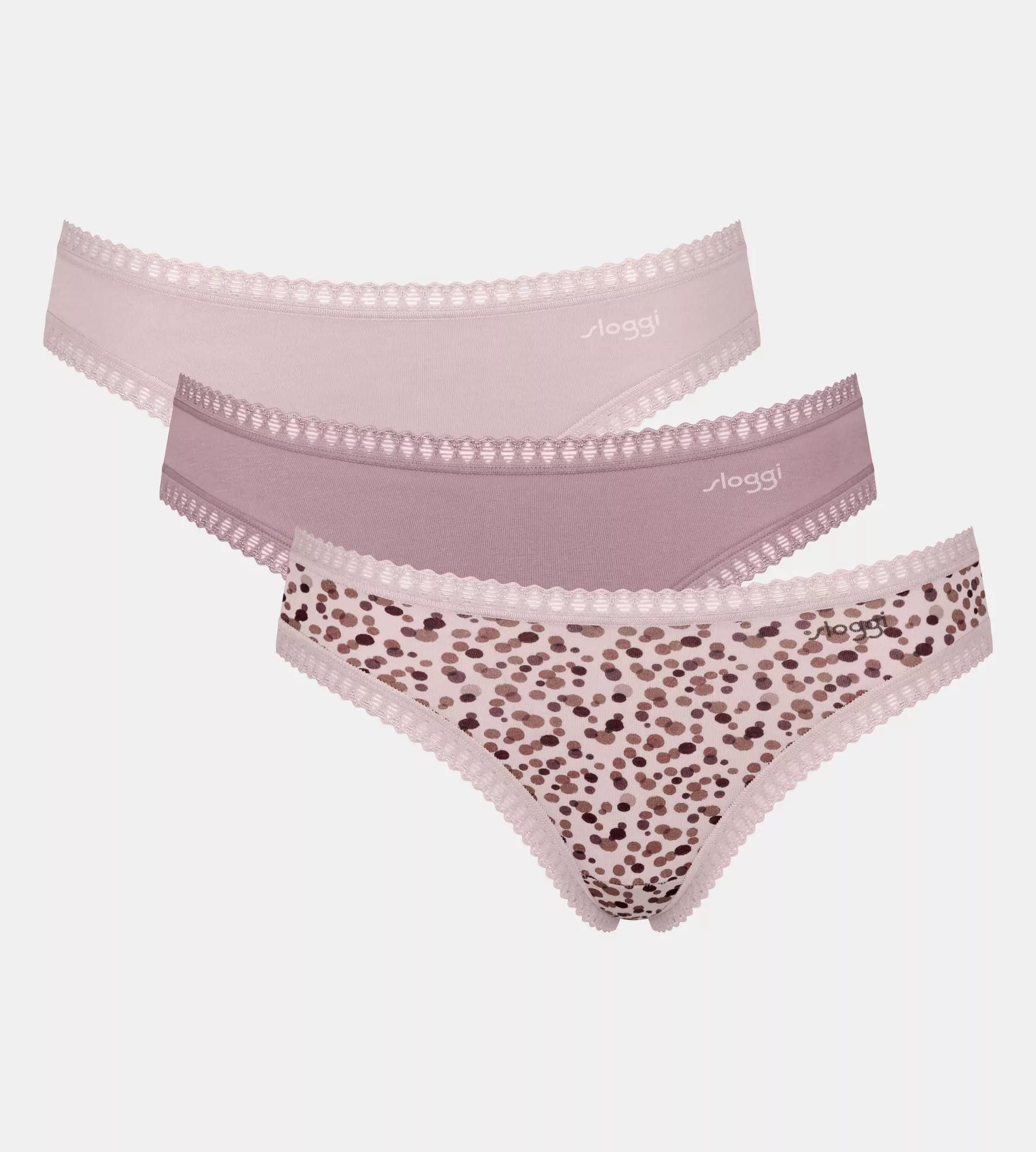 sloggi Minislip GO Crush (3er Pack) dehnbare Spitzendetails, Cotton-Mix