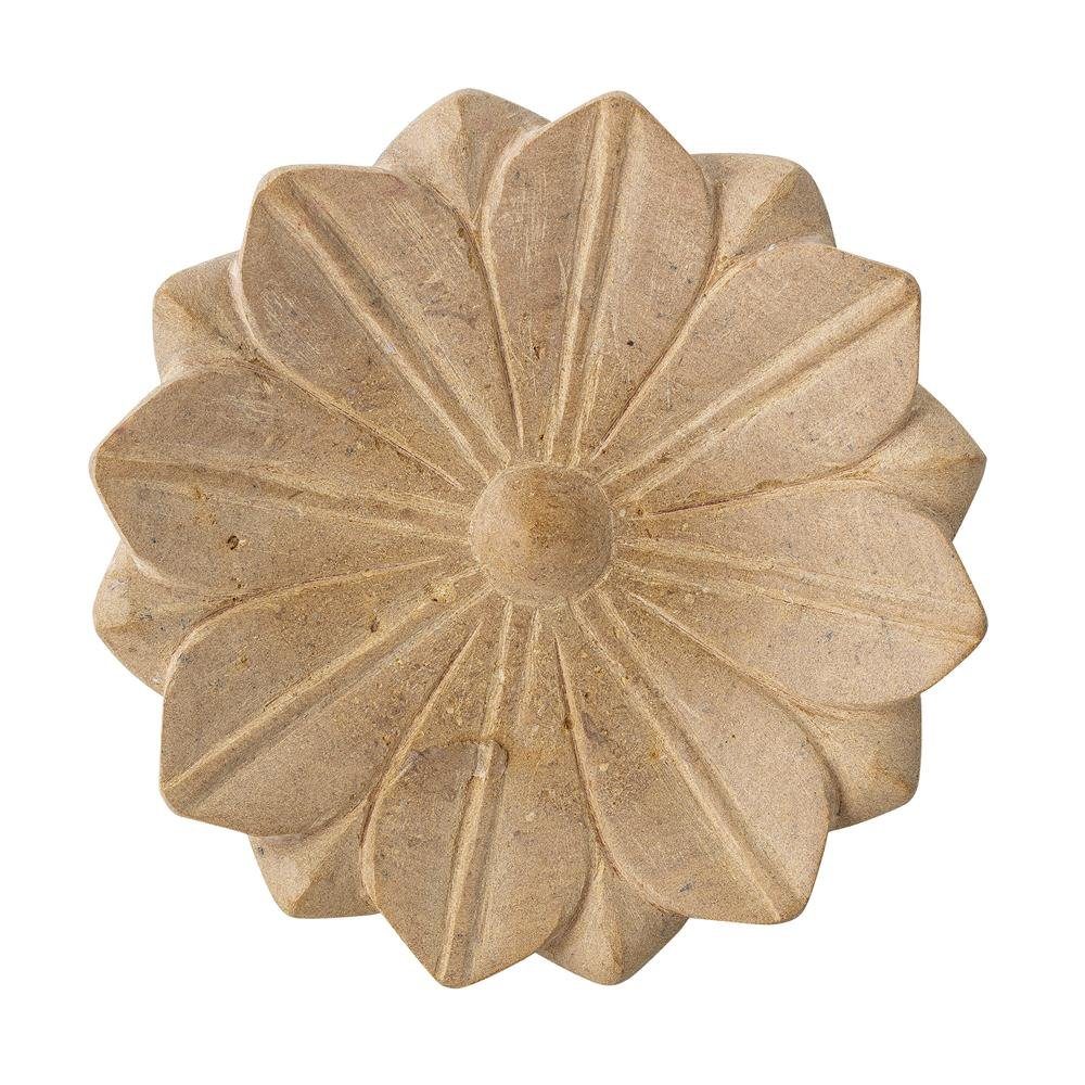 Bloomingville Dekotablett Evi (1 St., aus Marmor), Tablett Braun 22 x 4 cm Blütenform