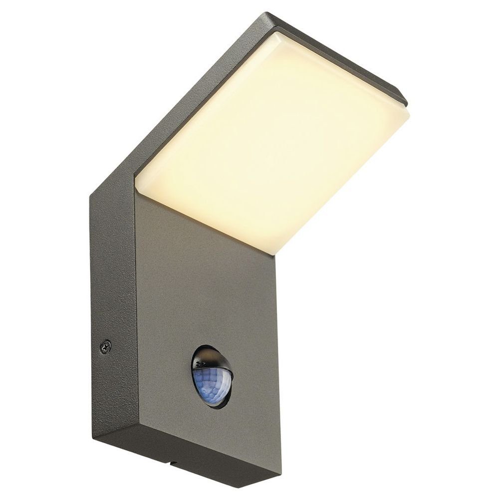 SLV LED Außen-Wandleuchte LED Wandaußenleuchte Ordi mit Infrarot-Bewegungssensor in anthrazit, keine Angabe, Leuchtmittel enthalten: Ja, fest verbaut, LED, warmweiss, Aussenlampe, Aussenwandleuchte, Outdoor-Leuchte