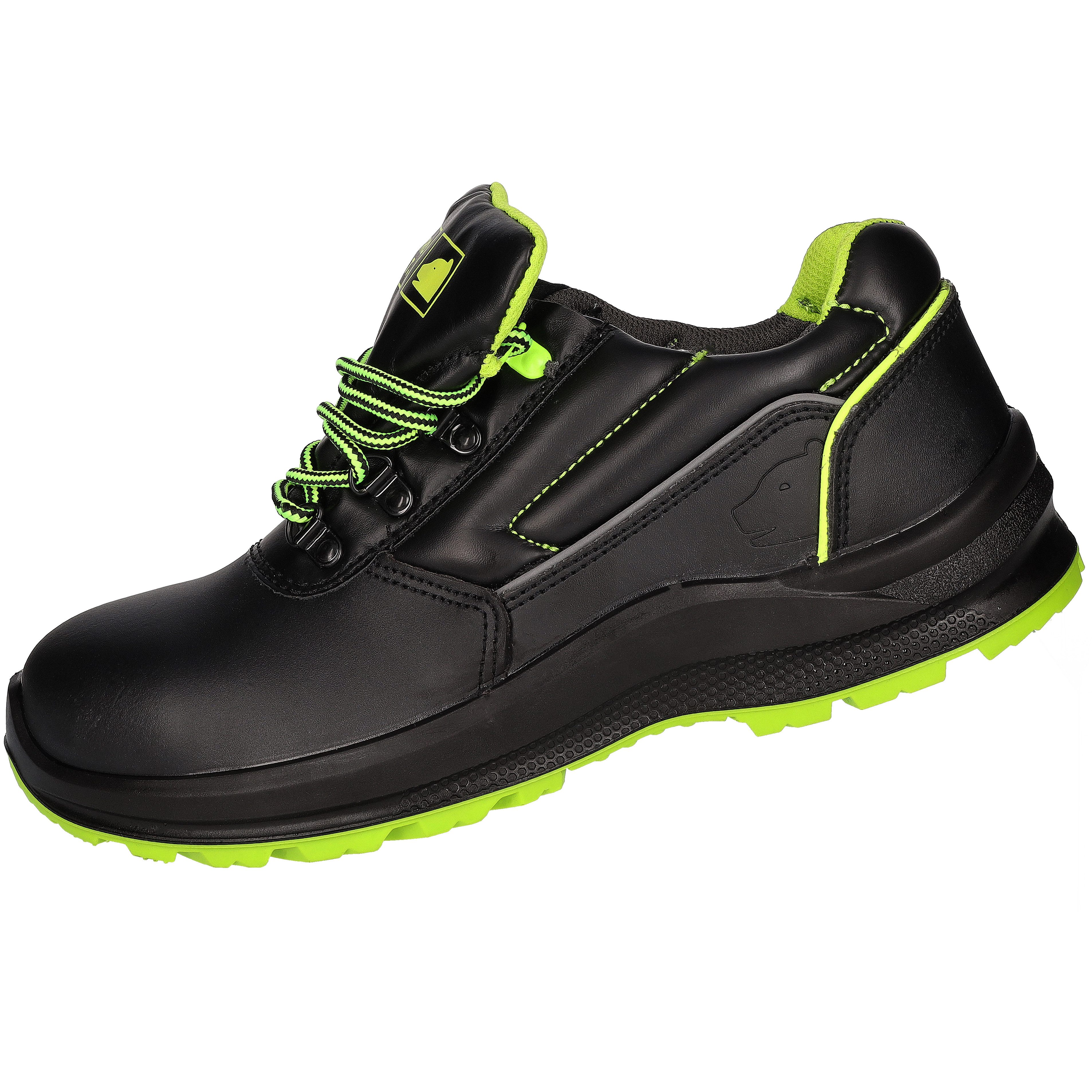 PRO FIT 130 Sicherheitsschuhe S3 "Arctos E low", schwarz/grün, Arbeitsschuh (1, Paar) Stahlkappe, Arbeitsschuhe, Atmungsaktiv, Stahlkappenschuhe