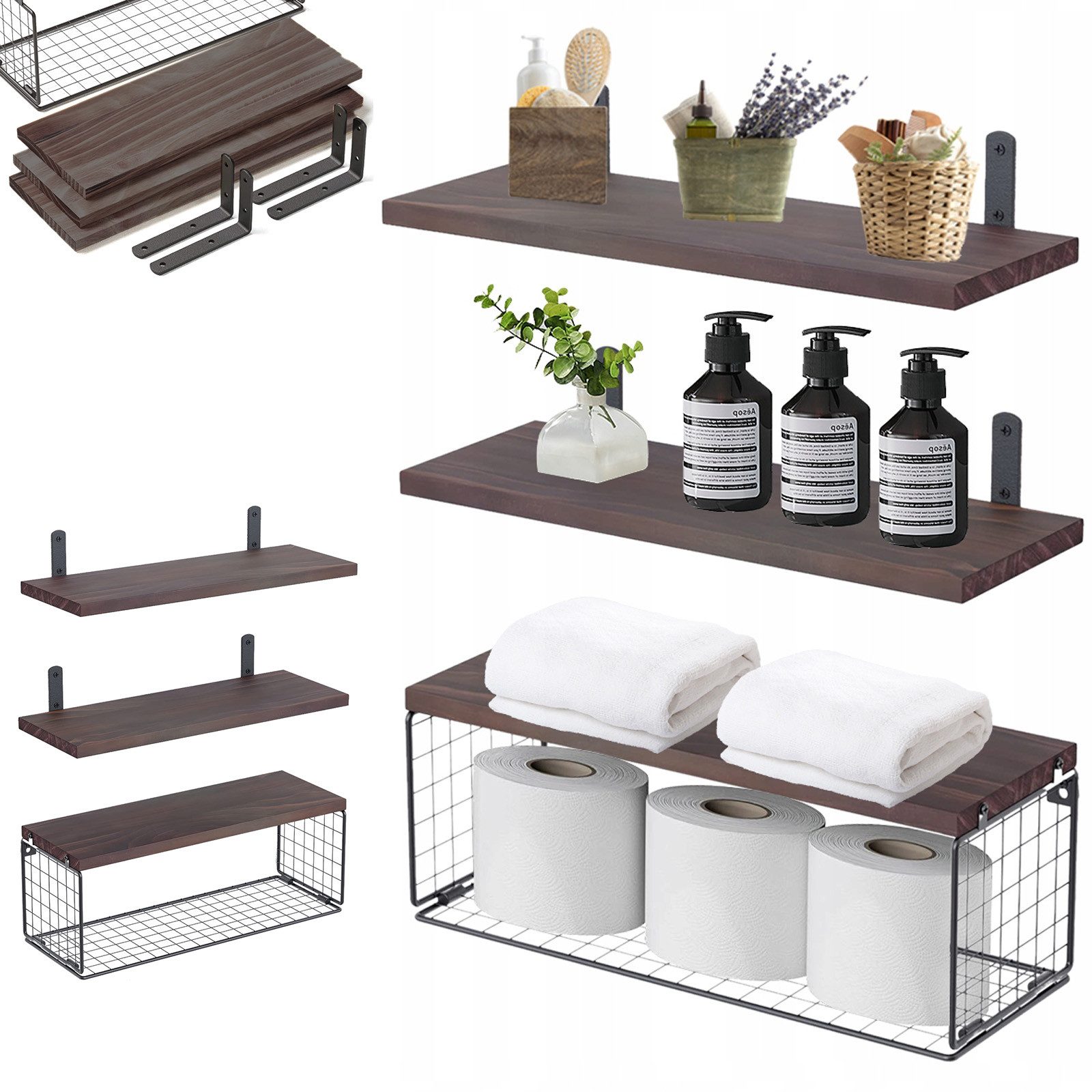 MODFU Wandregal 3+1 Set Wandregale Schweberegal Hängeregal Wand Regal Holz, günstig online kaufen