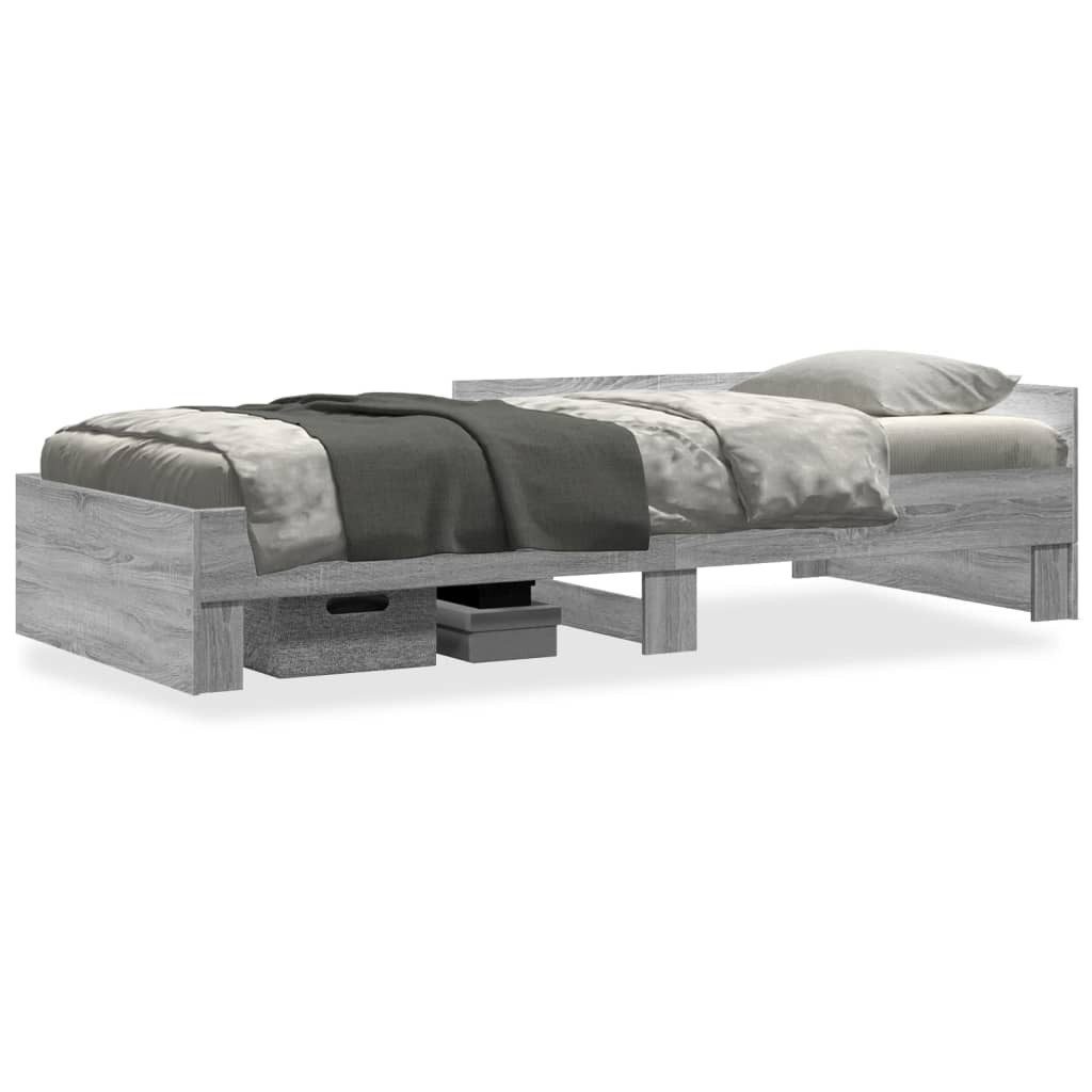vidaXL Bett Bettgestell Grau Sonoma 100x200 günstig online kaufen