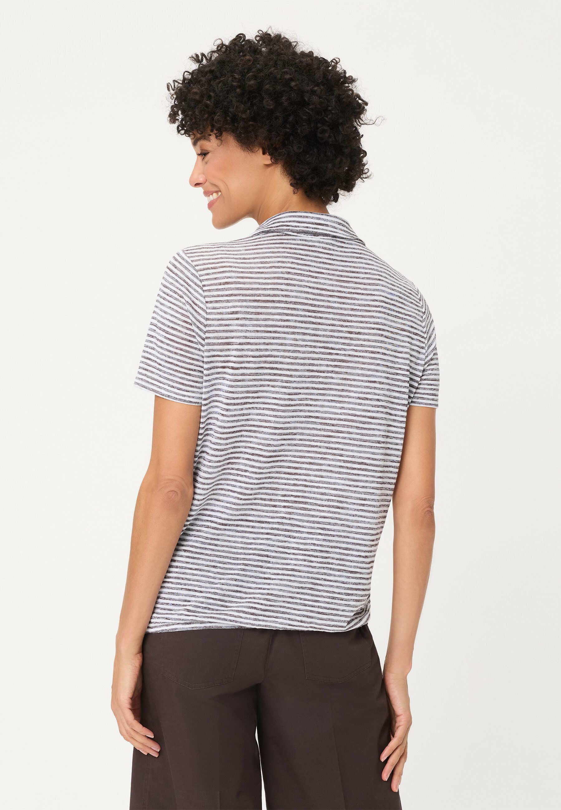 Olsen T-Shirt Polo-Shirt mit Streifendessin