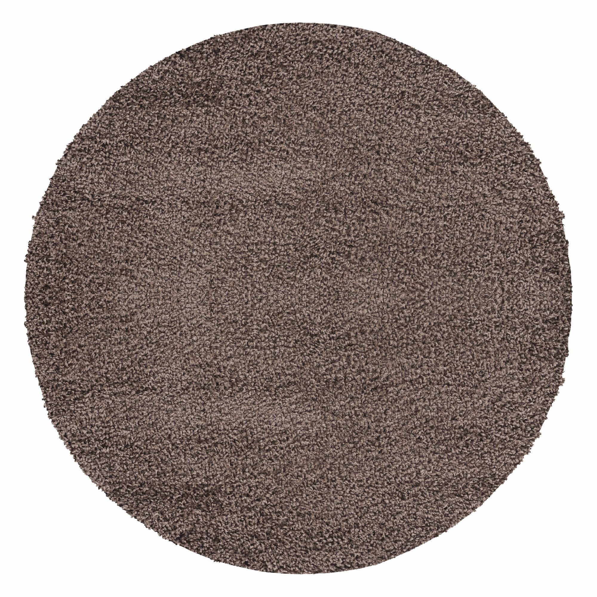 Hochflor-Teppich Unicolor - Einfarbig, Carpetsale24, Rund, Höhe: 30 mm, Einfarbig Shaggy Teppich Wohnzimmer Langflor versch. farben und größen Mokka
