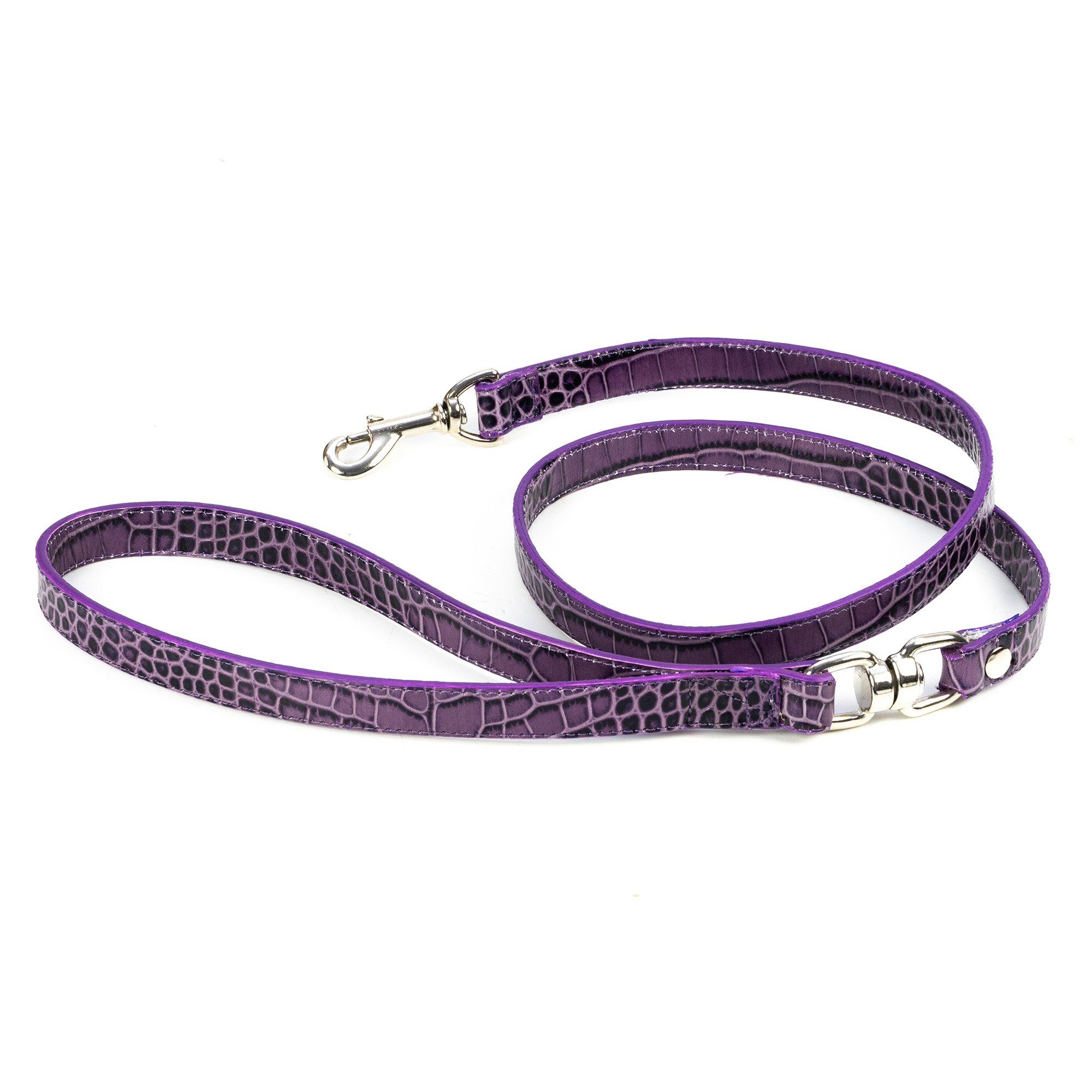 So Milano Hundeleine Kroko-Optik, Leder, Handmade in Italy