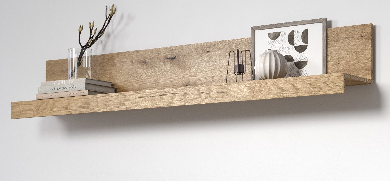 Furn.Design Wandregal Tralee, Wandboard in Eiche Dekor, Breite 180 cm
