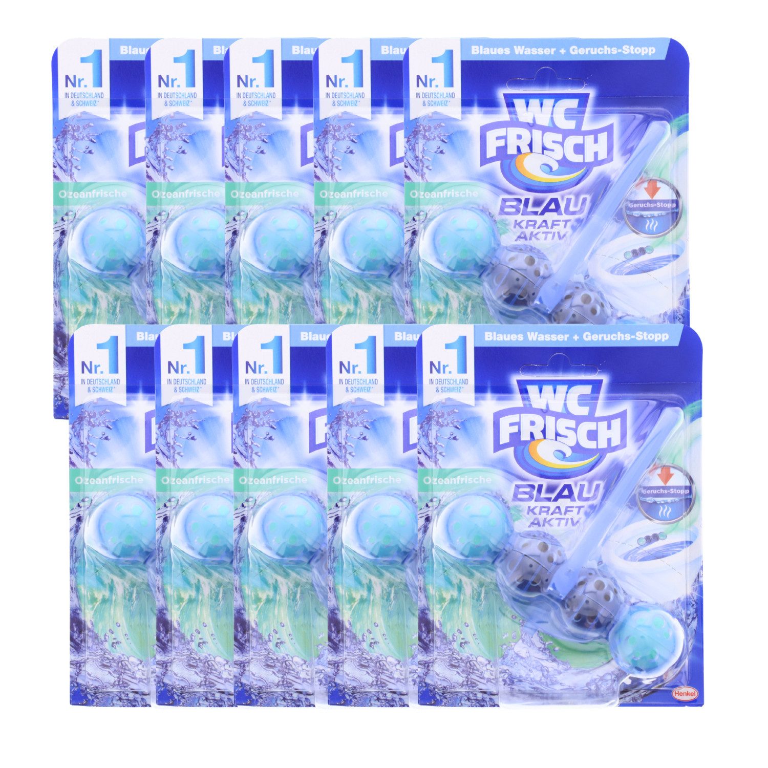 10 x WC Frisch Kraft Aktiv Blauspüler Ozeanfrische WC Reiniger je 50g WC-Reiniger