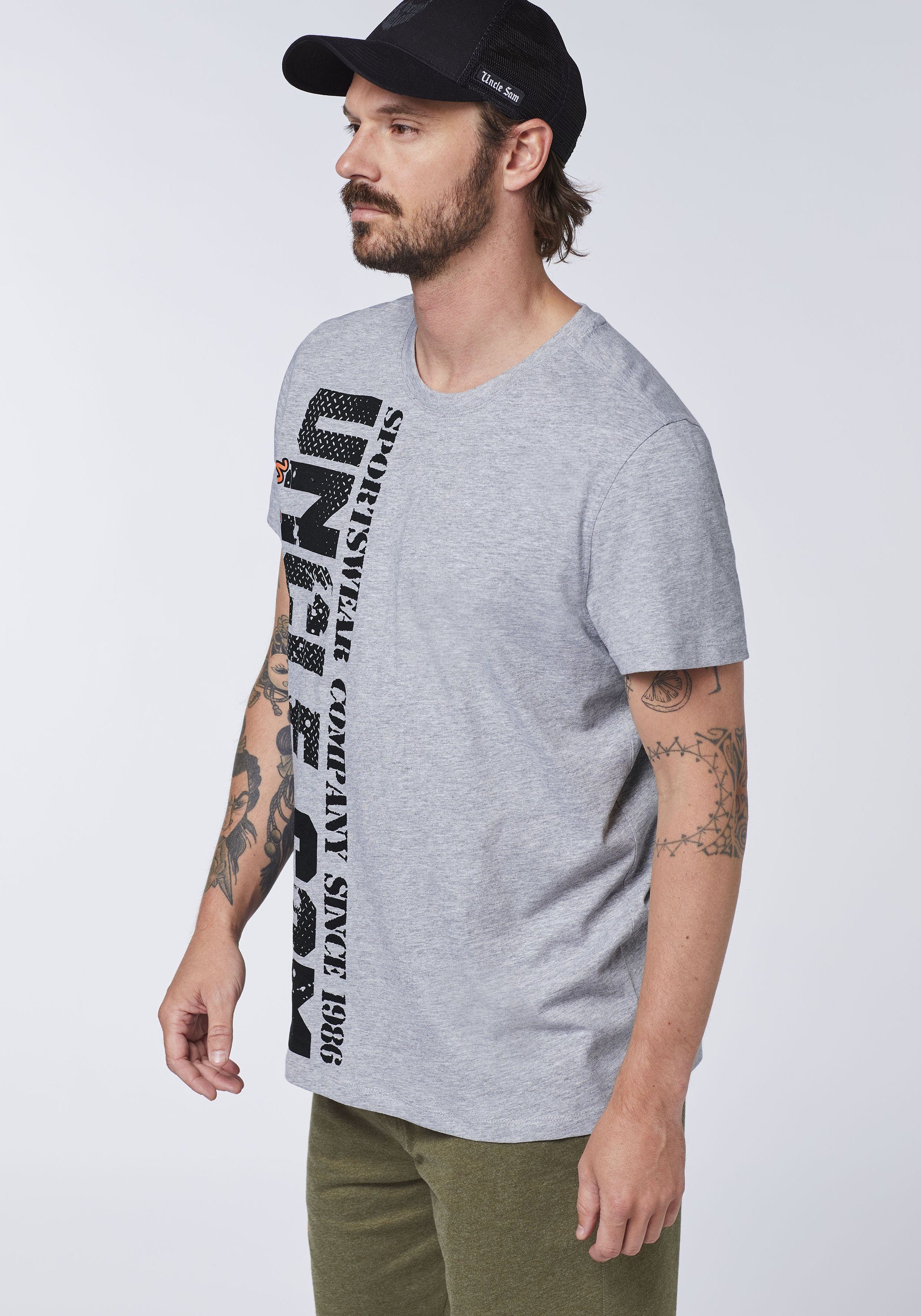 Single-Jersey Uncle Mid Print-Shirt Grey Mid Grey Sam soften 1 aus Melange Melange