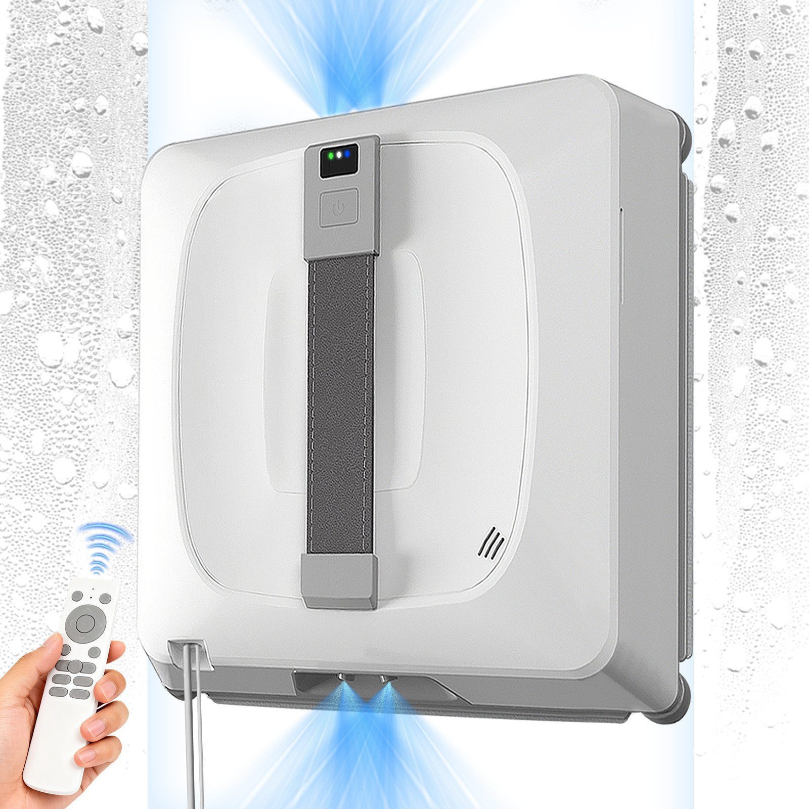 Grenintol Fensterputzroboter Automatischer Fensterputzroboter 8000PA,Fenstersauger mit Water Tank, (Standard-Set, Fensterreinigungsroboter-Set mit Zubehör (inkl. 4x Mikrofasertücher) Fensterreiniger mit 4 Sprühdüsen,innov.Sprühsystem & Lasersensoren